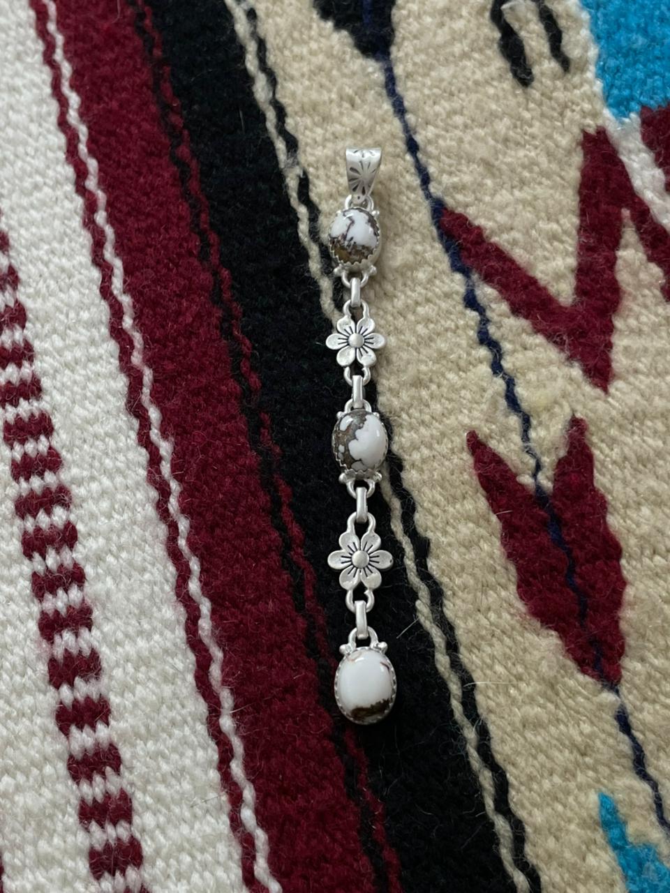 Handmade Sterling Silver Wildhorse Magnesite Pendant "Signed Nizhoni"