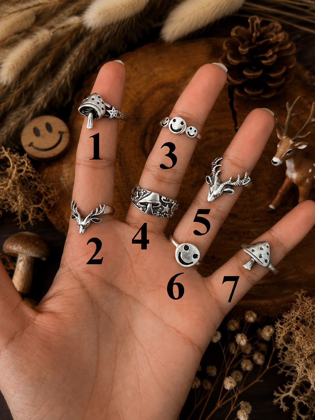 Handmade Sterling Silver Mystic Grove Stack Collection: Adjustable Ring