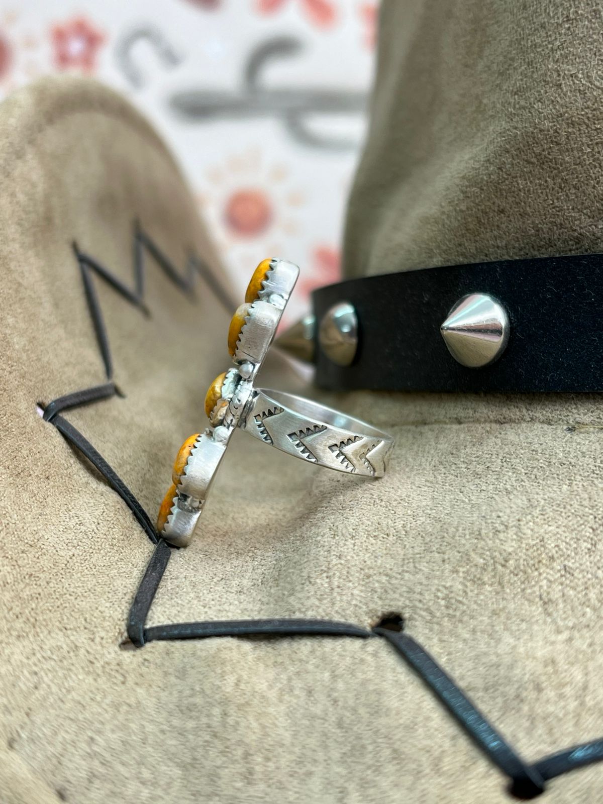 Handmade Sterling Silver Bumblebee Adjustable Ring "Signed Nizhoni"