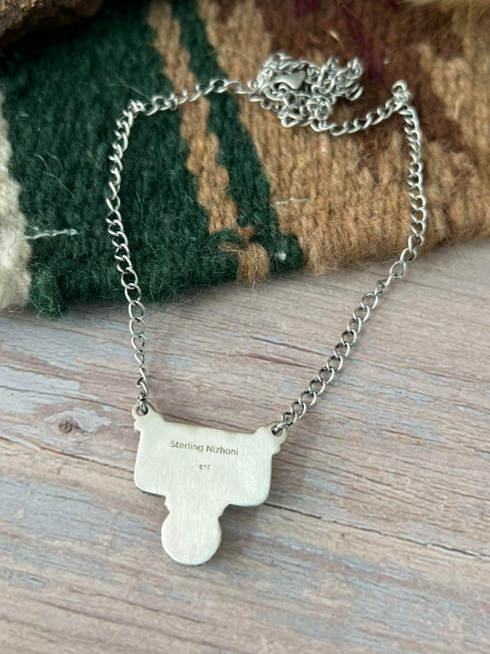 Handmade Sterling Silver Mint Dahlia Collection: Necklace "Signed Nizhoni"