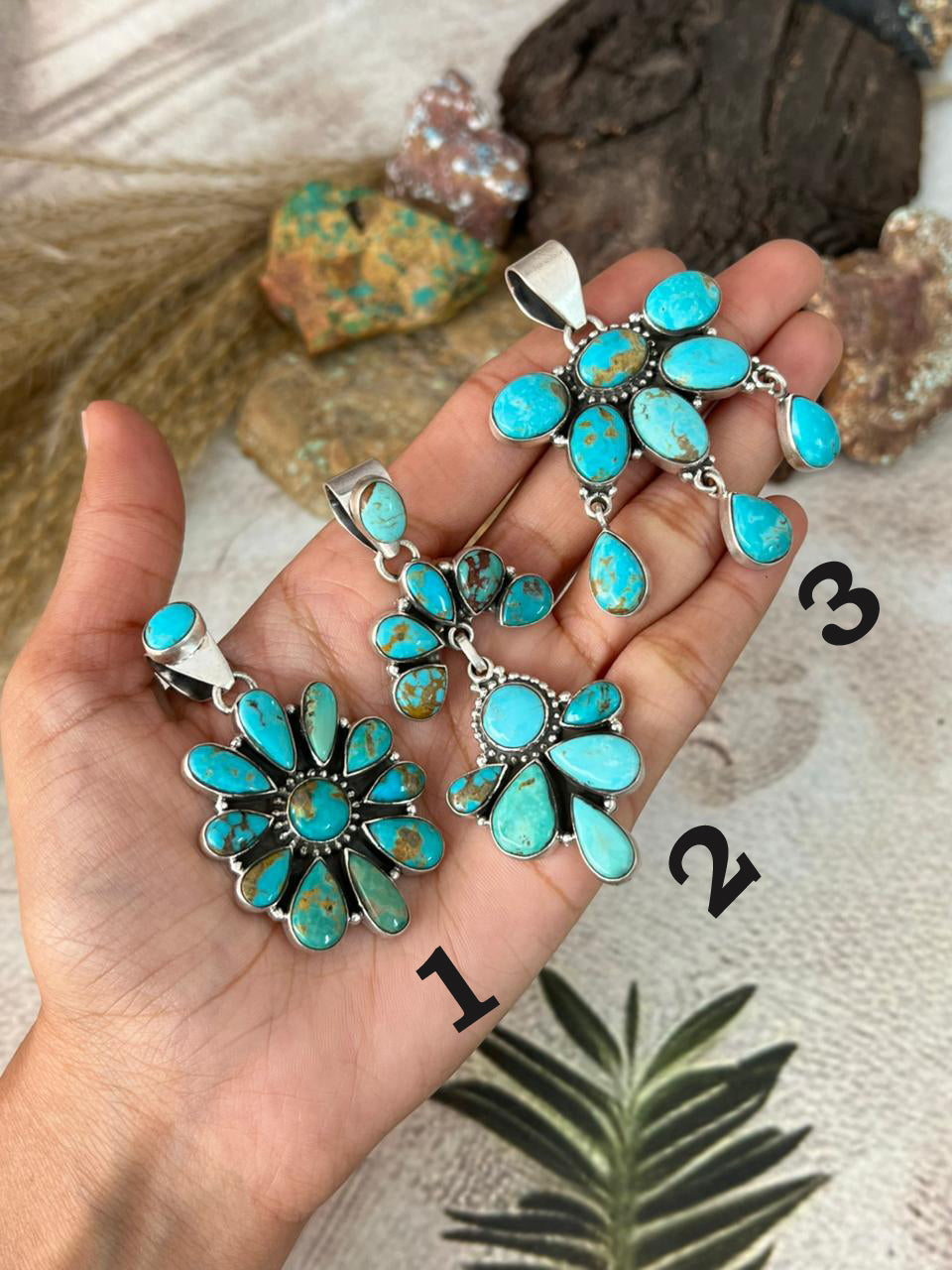 Handmade Sterling Silver Santa Maria Turquoise Pendant "Signed Nizhoni"