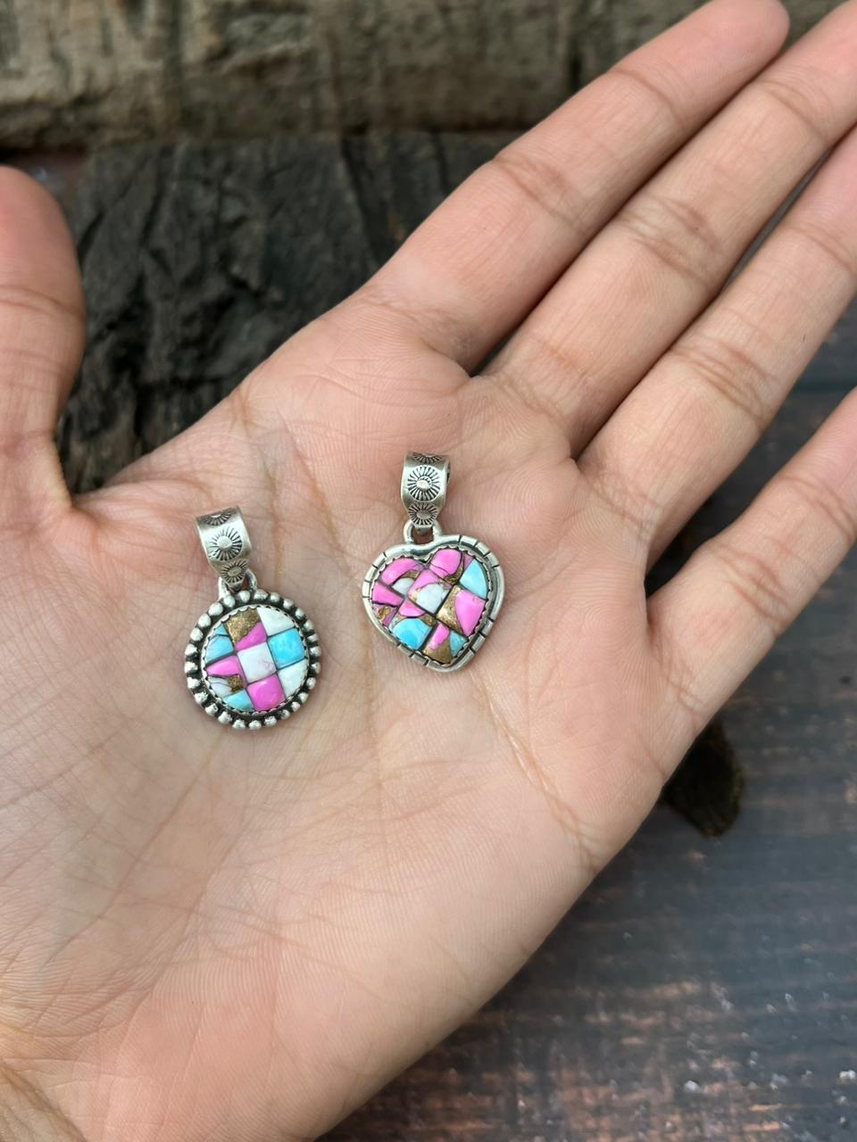 Handmade Sterling Silver Cotton Candy Pendant "Signed Nizhoni"