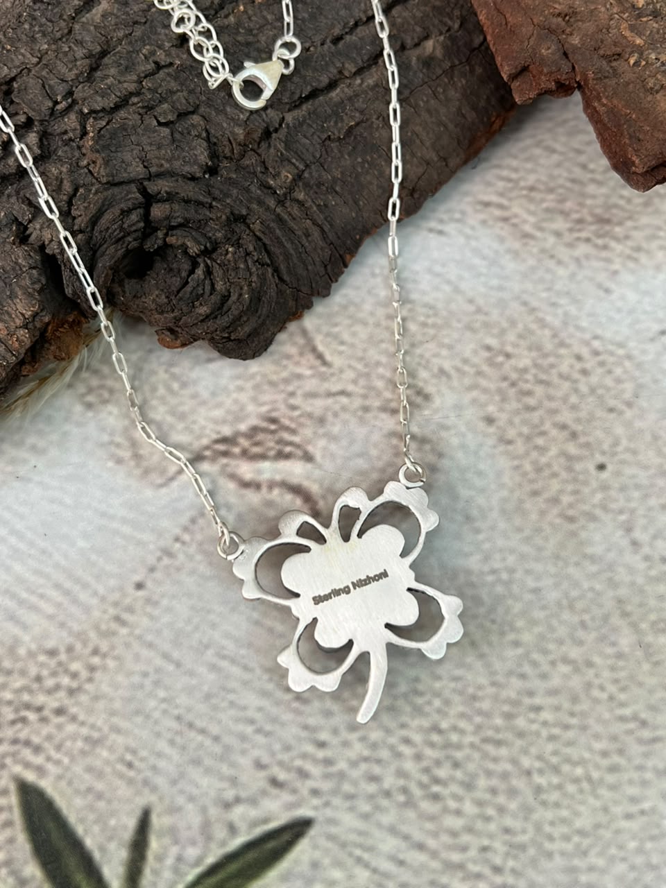 Handmade Sterling Silver Cotton Candy Butterfly Necklace Signed Nizhoni