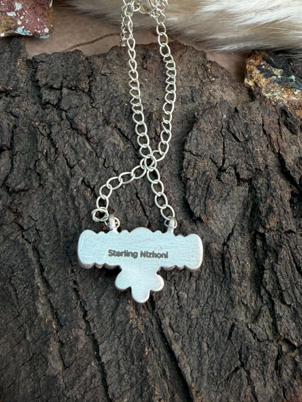 Handmade Sterling Silver Cotton Candy Necklace Signed Nizhoni