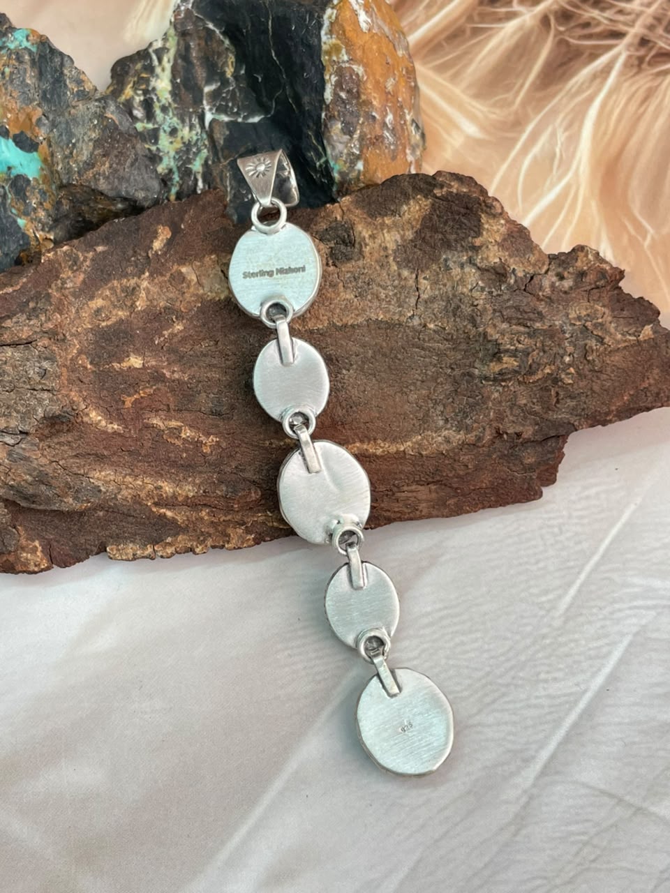Handmade Sterling Silver Christmas Dahlia Collection: Pendant Signed Nizhoni