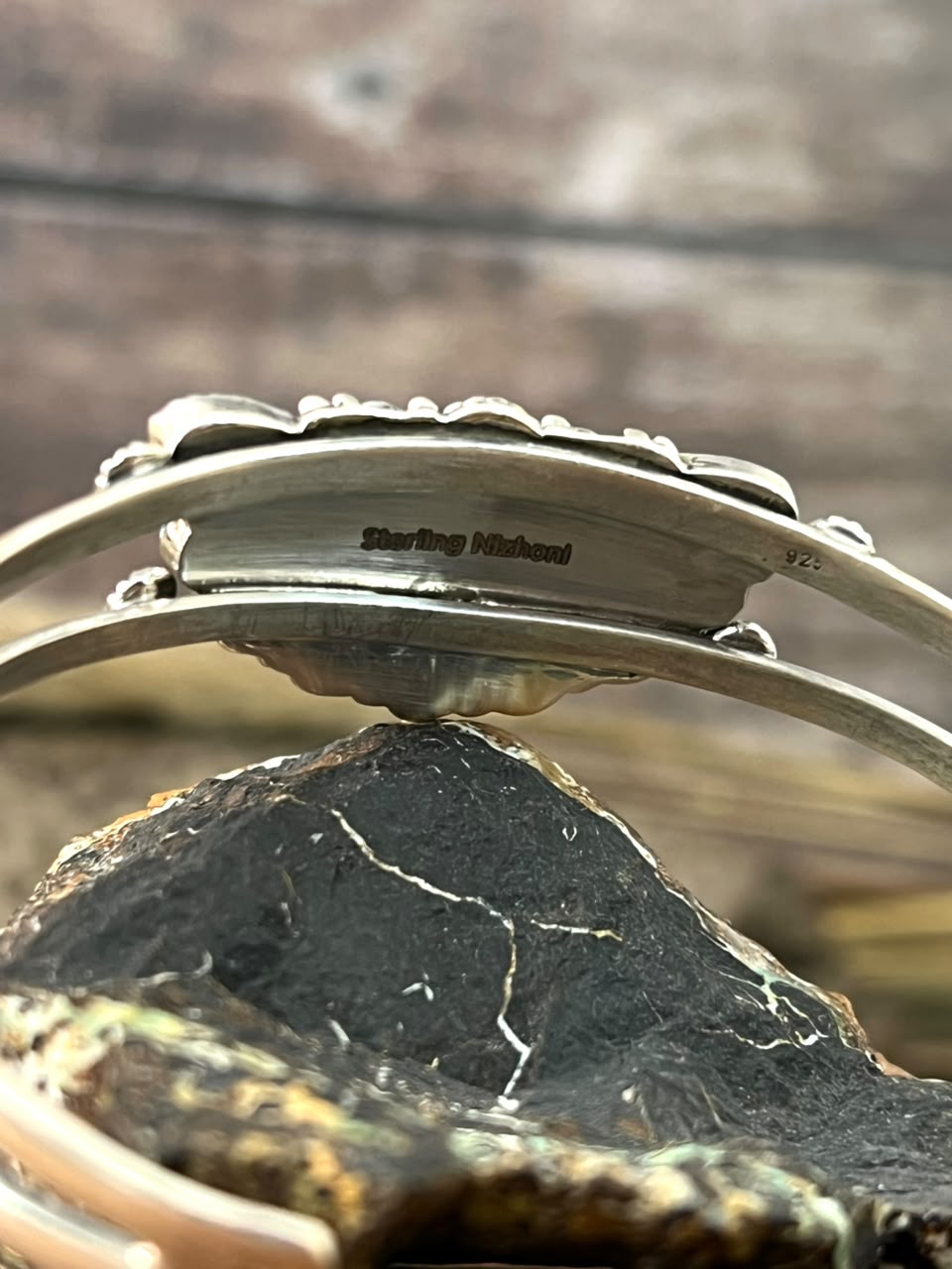 Handmade Sterling Silver Cotton Candy Cuff Bracelet Signed Nizhoni