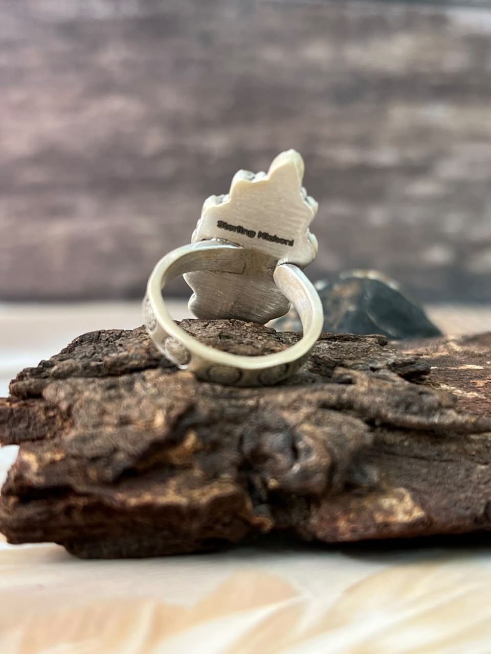Handmade Sterling Silver Kingman Turquoise Adjustable Ring Signed Nizhoni