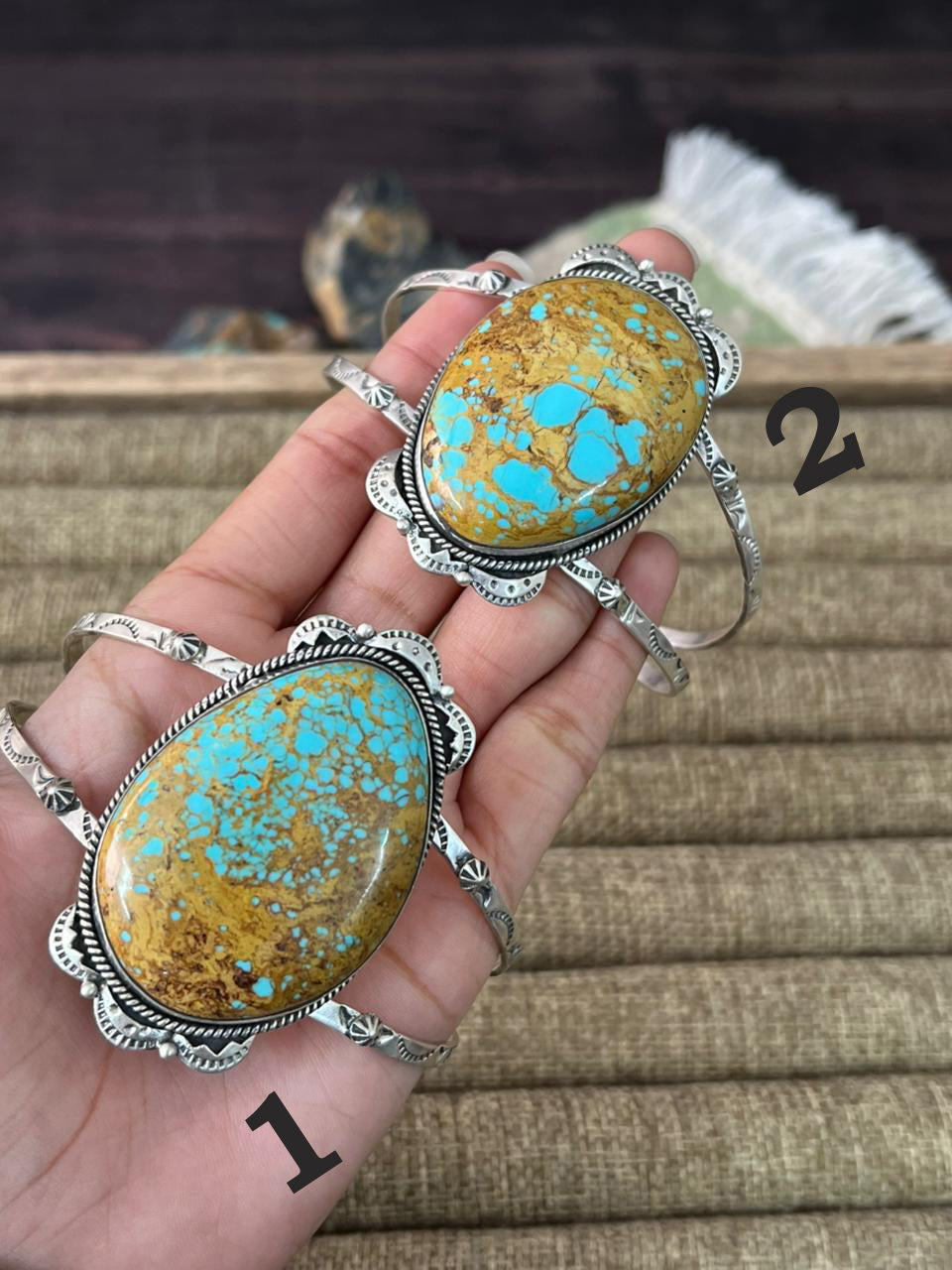 Handmade Sterling Silver Royston Turquoise Cuff Bracelet "Signed Nizhoni"