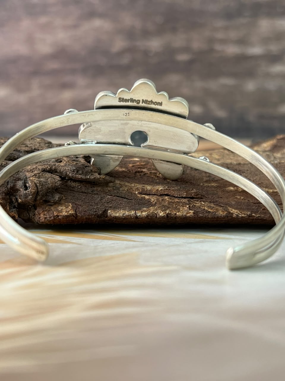 Handmade Sterling Silver Christmas Dahlia Collection: Naja Cuff Bracelet Signed Nizhoni