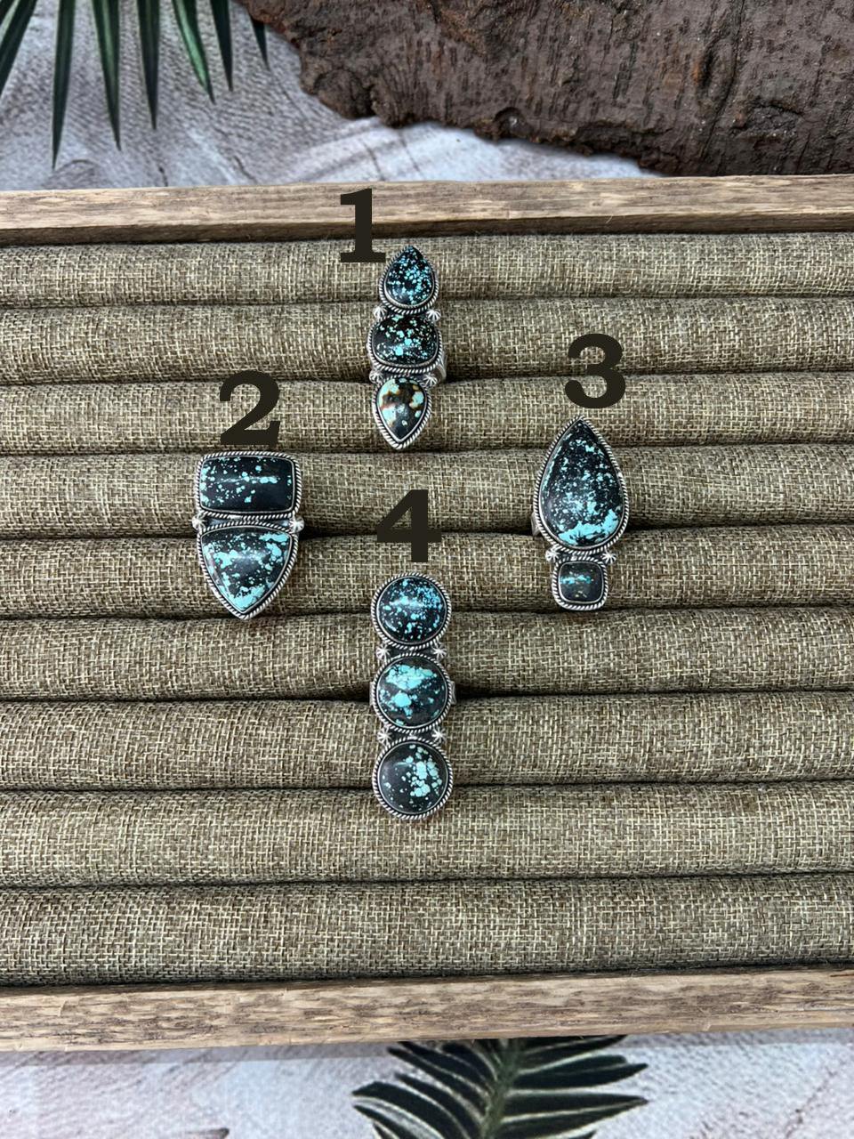 Handmade Sterling Silver Lander Turquoise Adjustable Ring With Signed Nizhoni