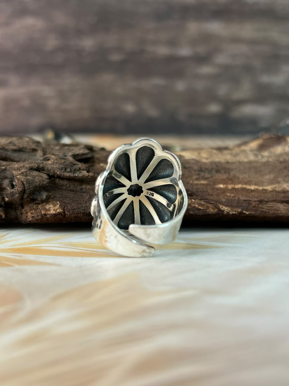 Handmade Sterling Silver Shiny Adjustable Flower Ring Leslies Fav