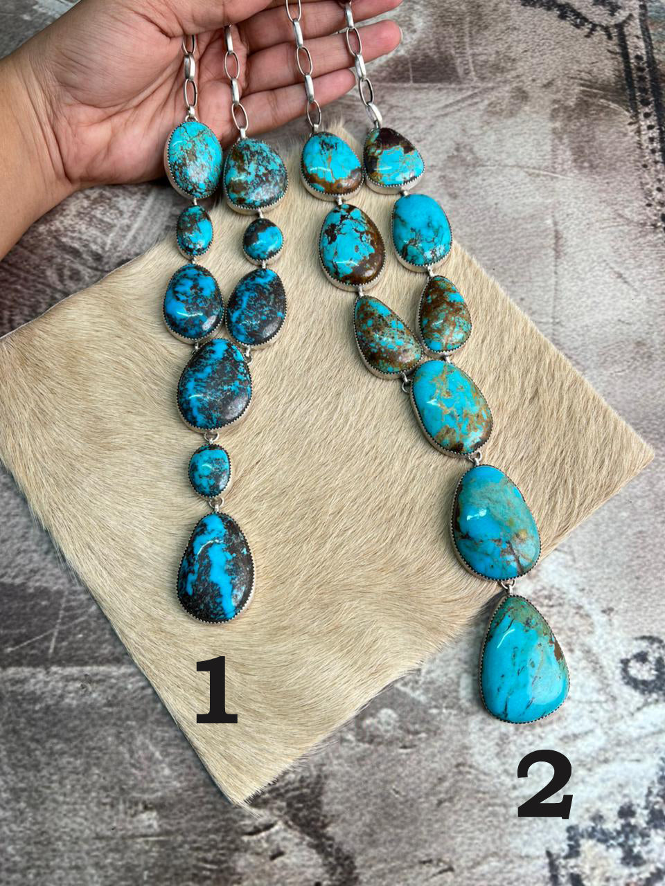 Handmade Sterling Silver Royston Turquoise Necklace "Signed Nizhoni" Leslie’s fav