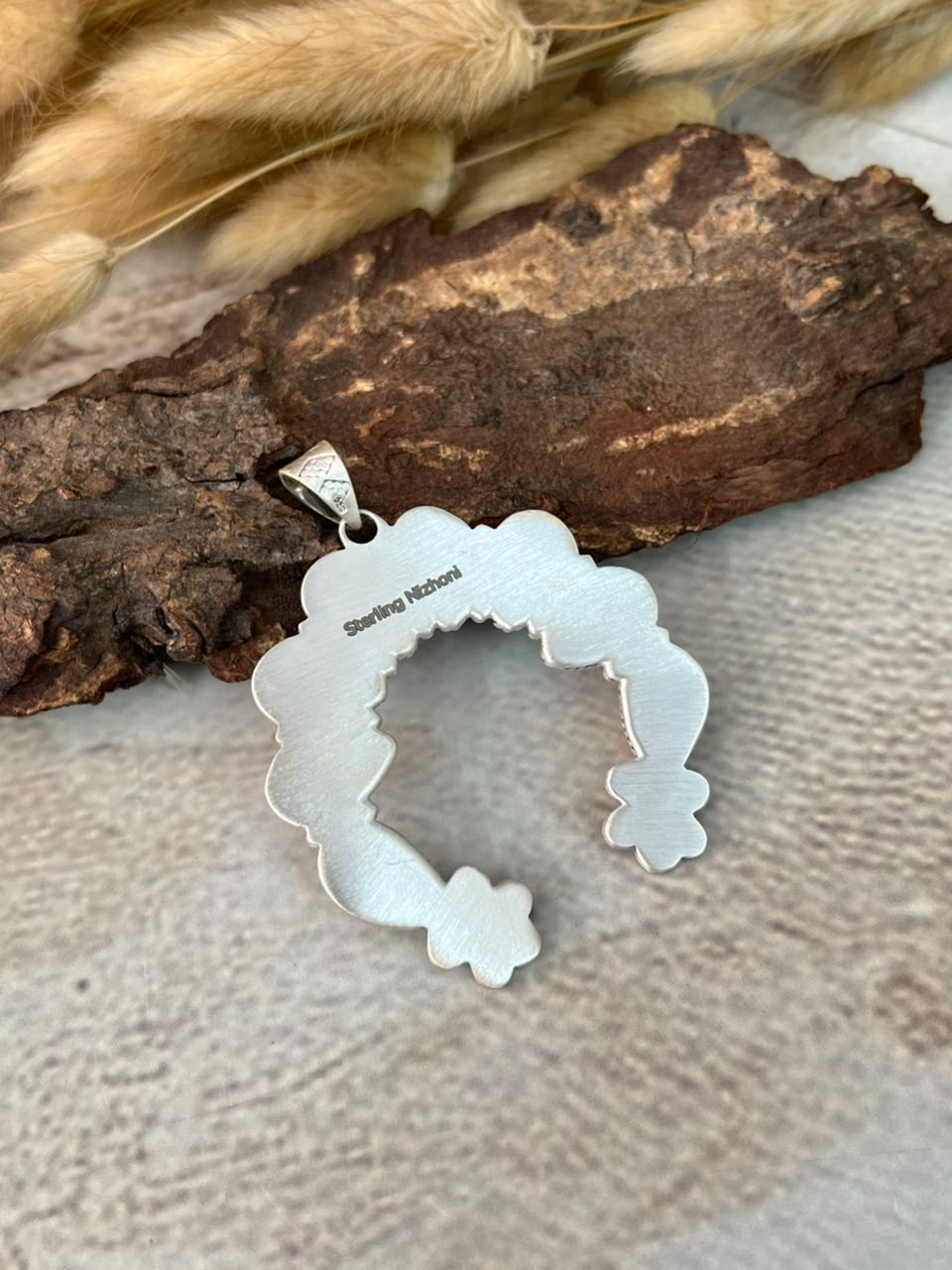 Handmade Sterling Silver Cotton Candy Naja Pendant Signed Nizhoni