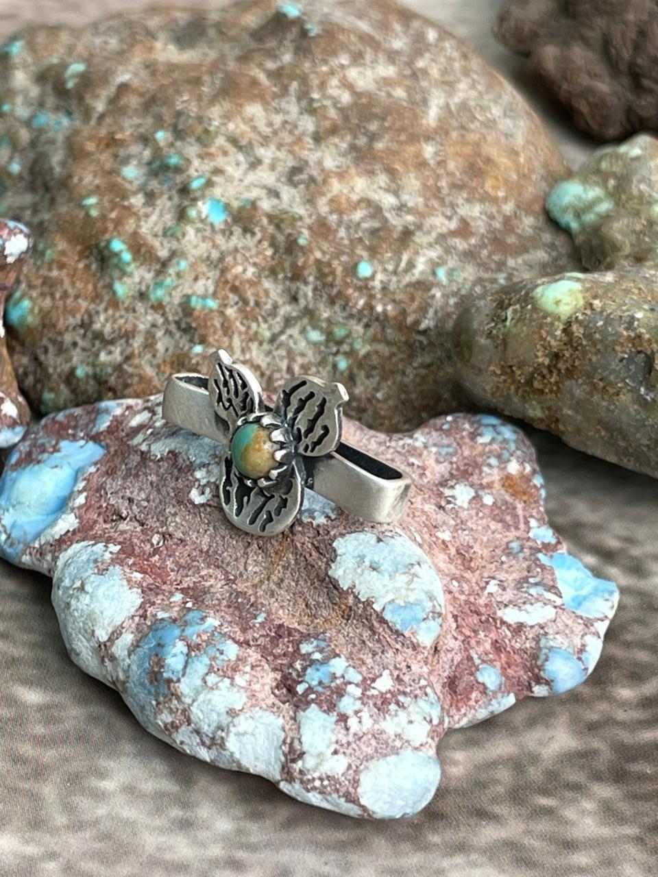 Handmade Sterling Silver Kingman Turquoise Watch Charms with Signed Nizhoni