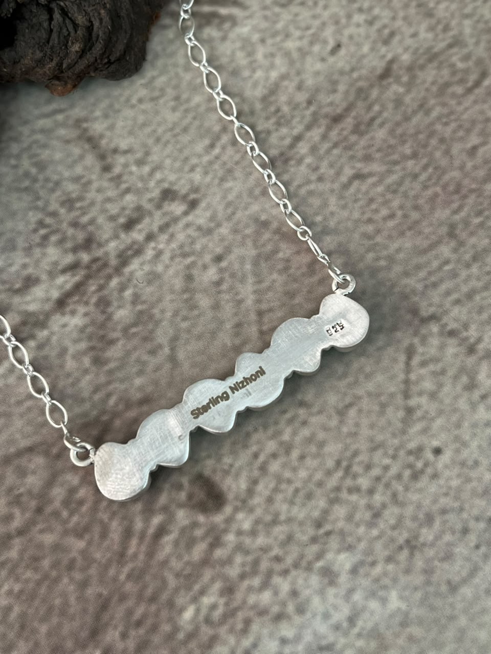 Handmade Sterling Silver Kingman Turquoise Necklace Signed Nizhoni