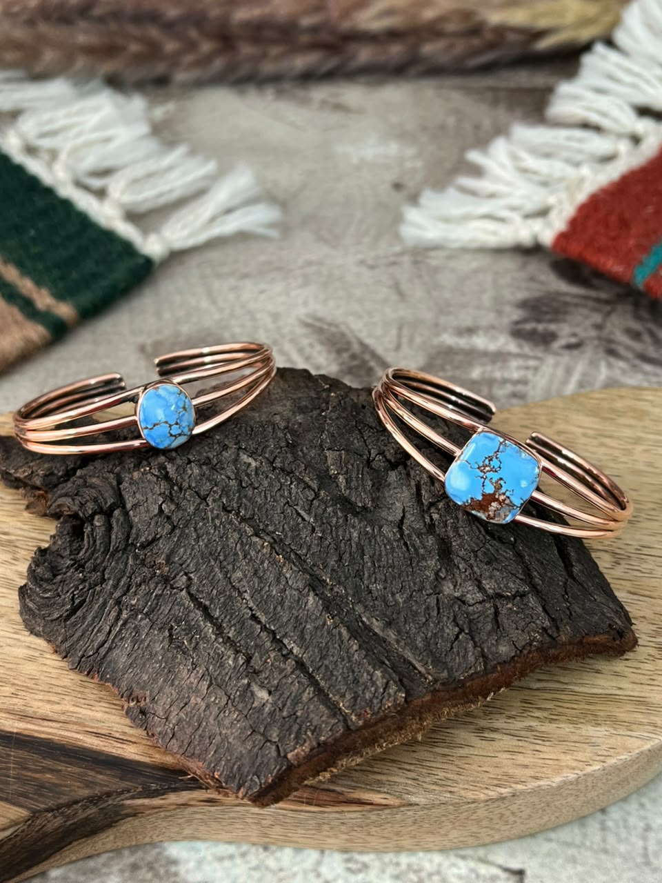 Handmade Golden Hills Turquoise Copper Collection: Cuff Bracelet