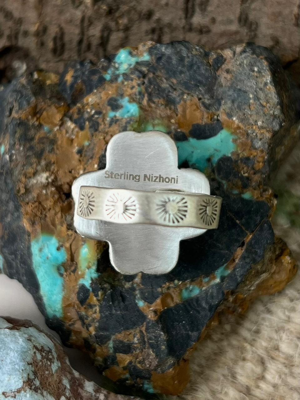 Handmade Sterling Silver Cotton Candy Adjustable Ring "Signed Nizhoni" (8)