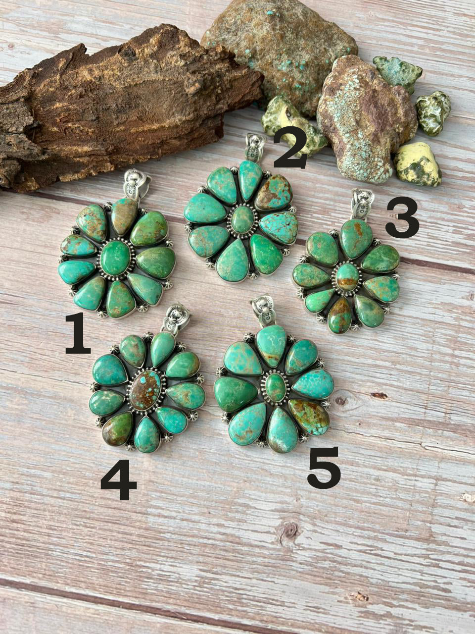 Handmade Sterling Silver Mantis Turquoise Pendant with Signed Nizhoni