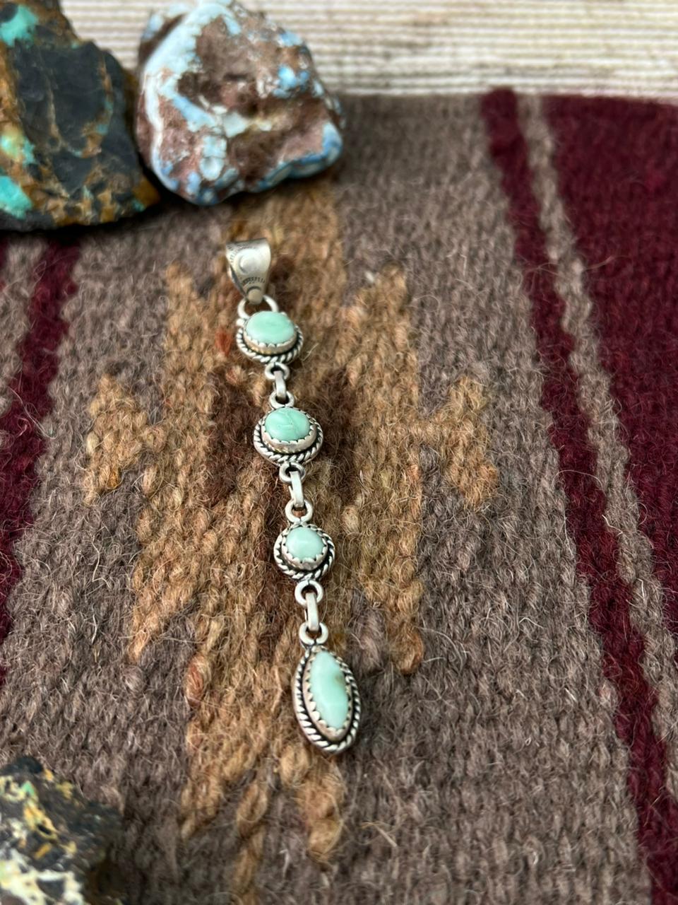 Handmade Sterling Silver Palomino Turquoise Pendant "Signed Nizhoni"