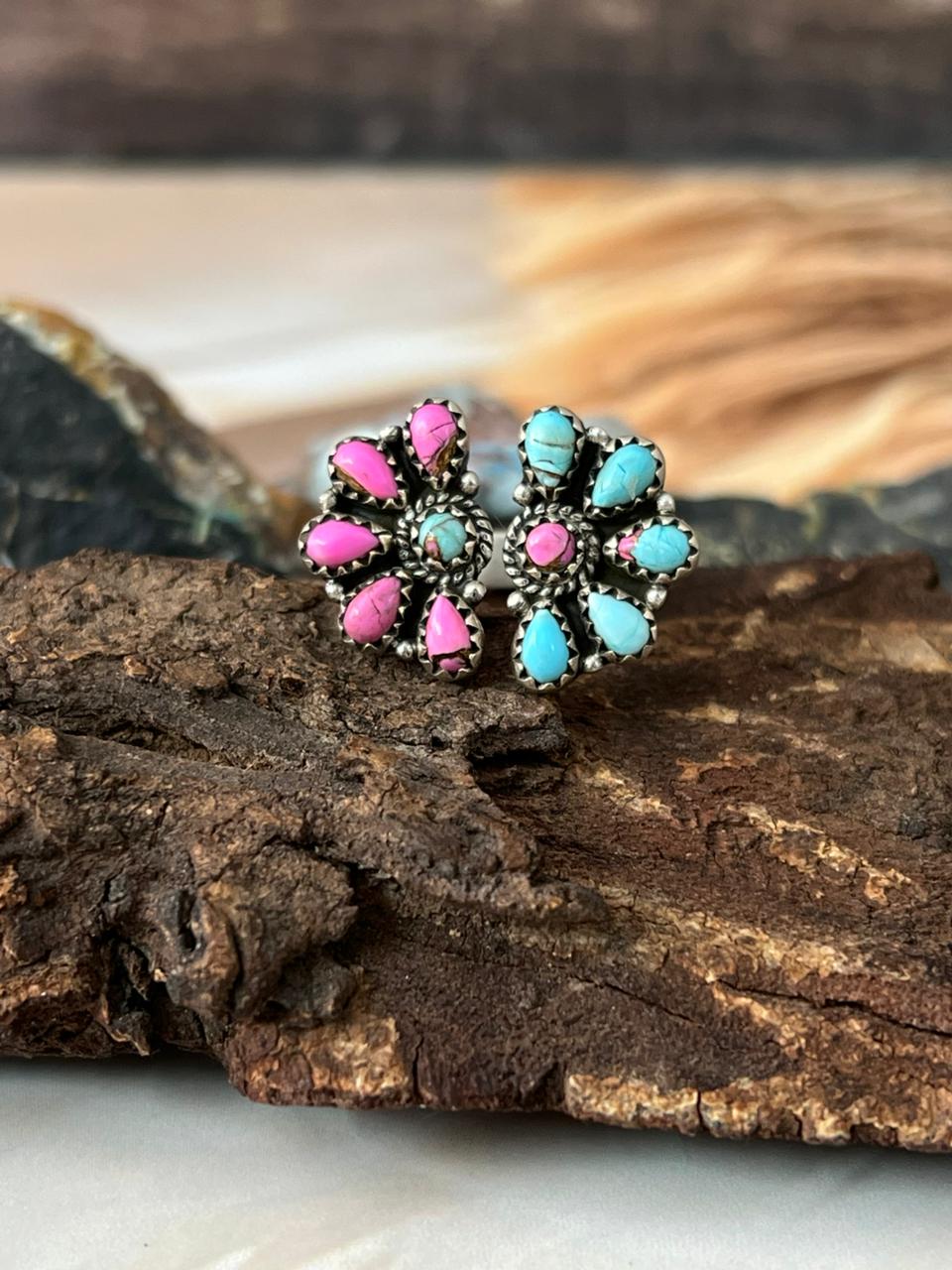Handmade Sterling Silver Cotton Candy Adjustable Ring "Signed Nizhoni"