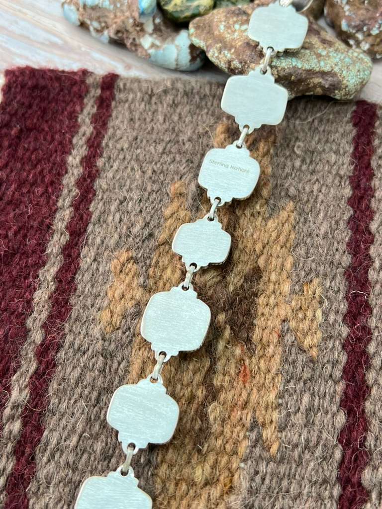 Handmade Sterling Silver Apple Coral and Palomino Pendant "Signed Nizhoni"