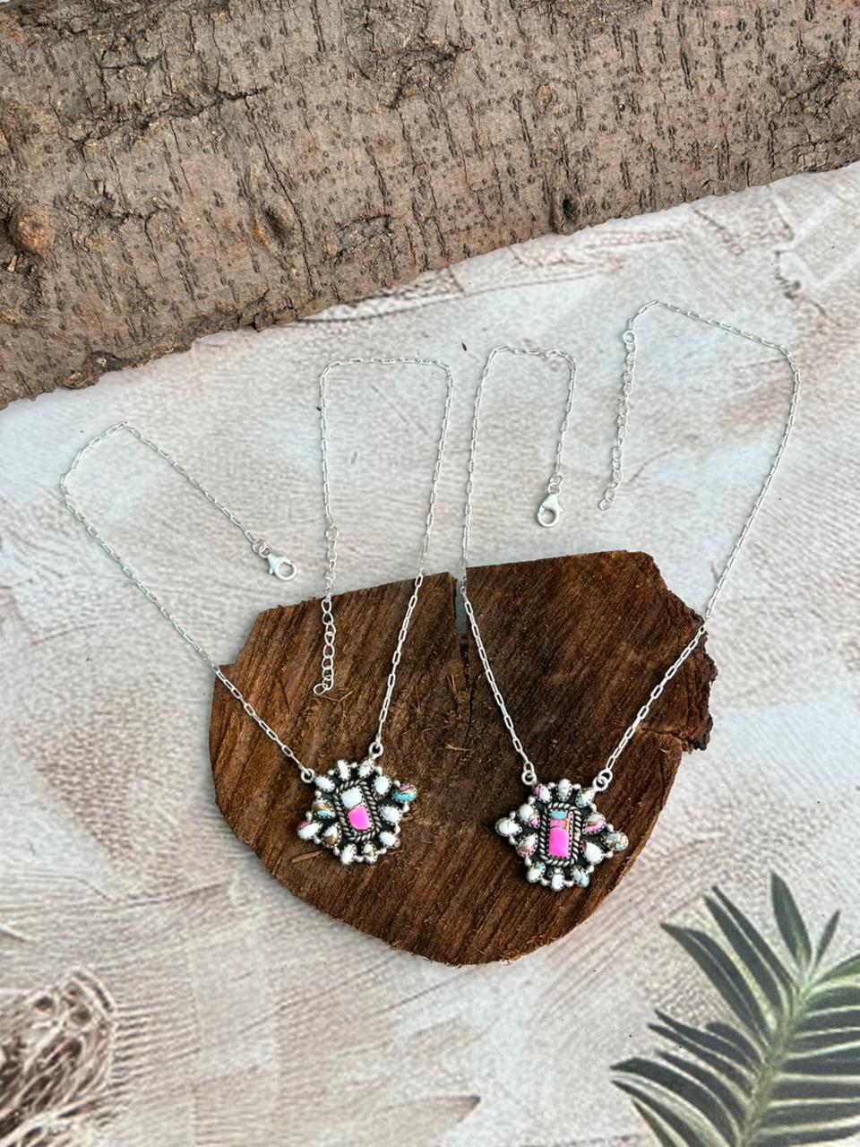 Handmade Sterling Silver Cotton Candy Necklace "Signed Nizhoni"