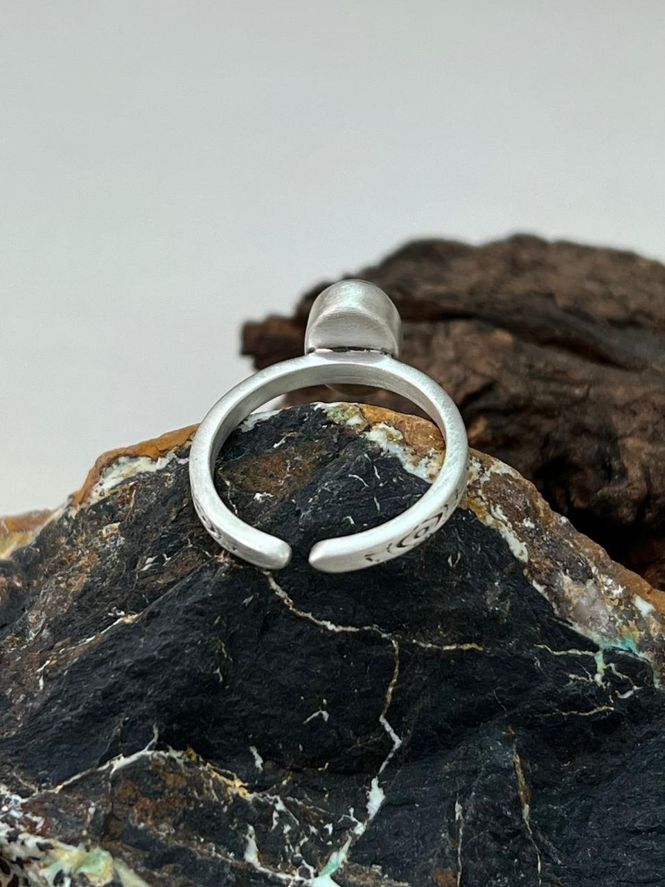 Handmade Sterling Silver Sonoran Mountain Turquoise Adjustable Ring "Signed Nizhoni"