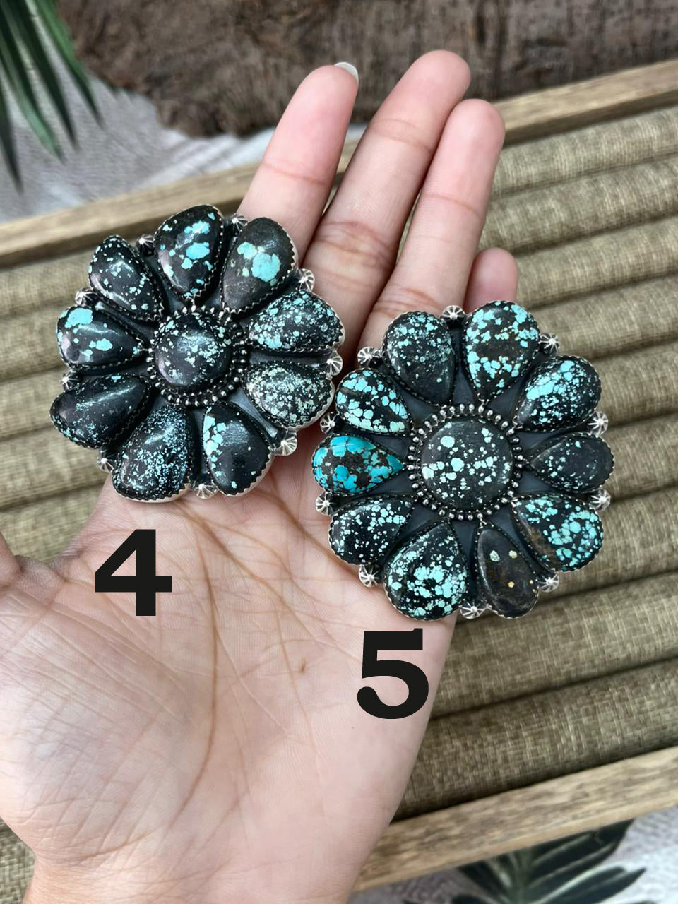 Handmade Sterling Silver Lander Turquoise Adjustable Ring With Signed Nizhoni