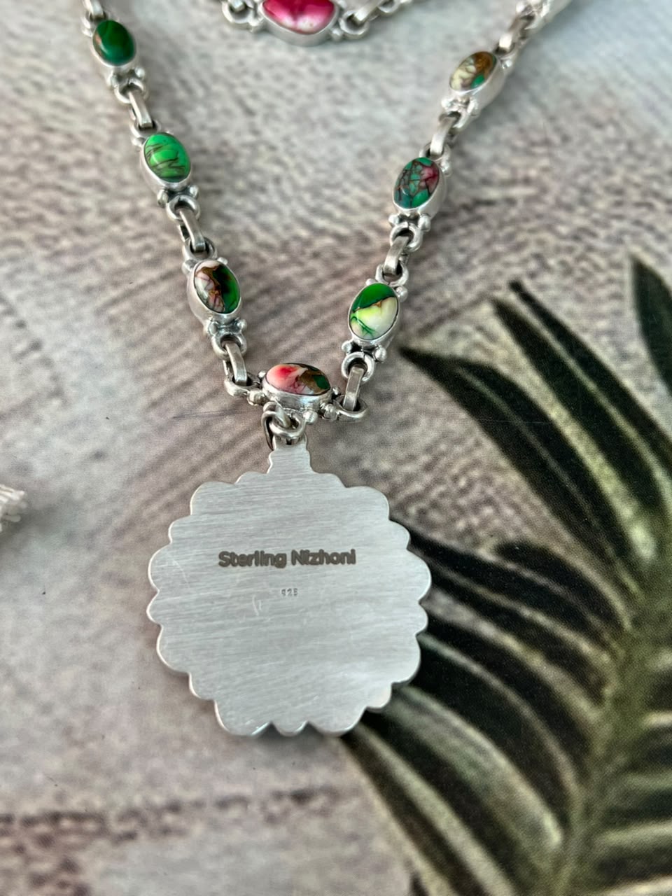 Handmade Sterling Silver Christmas Dahlia Collection: Layerd Necklace Signed Nizhoni