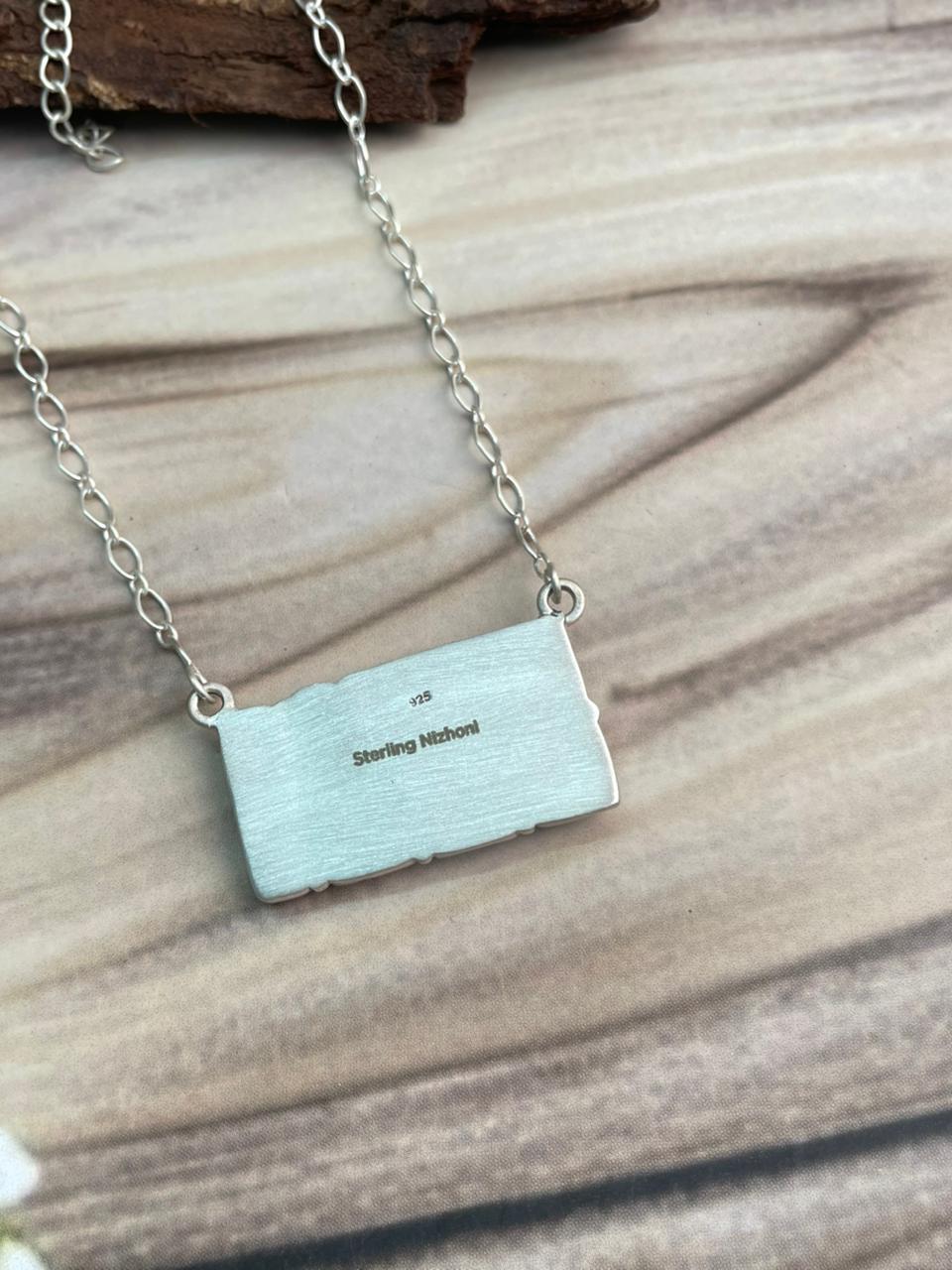 Handmade Sterling Silver Cotton Candy Necklace Signed Nizhoni