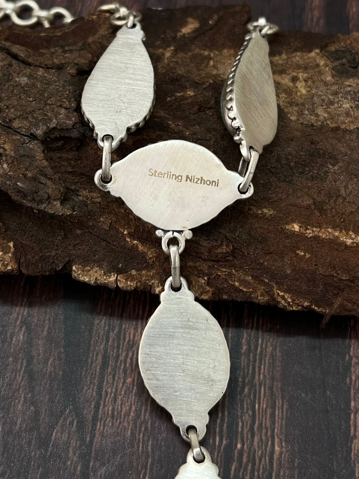 Handmade Sterling Silver Kingman Turquoise Hand Harness "Signed Nizhoni"