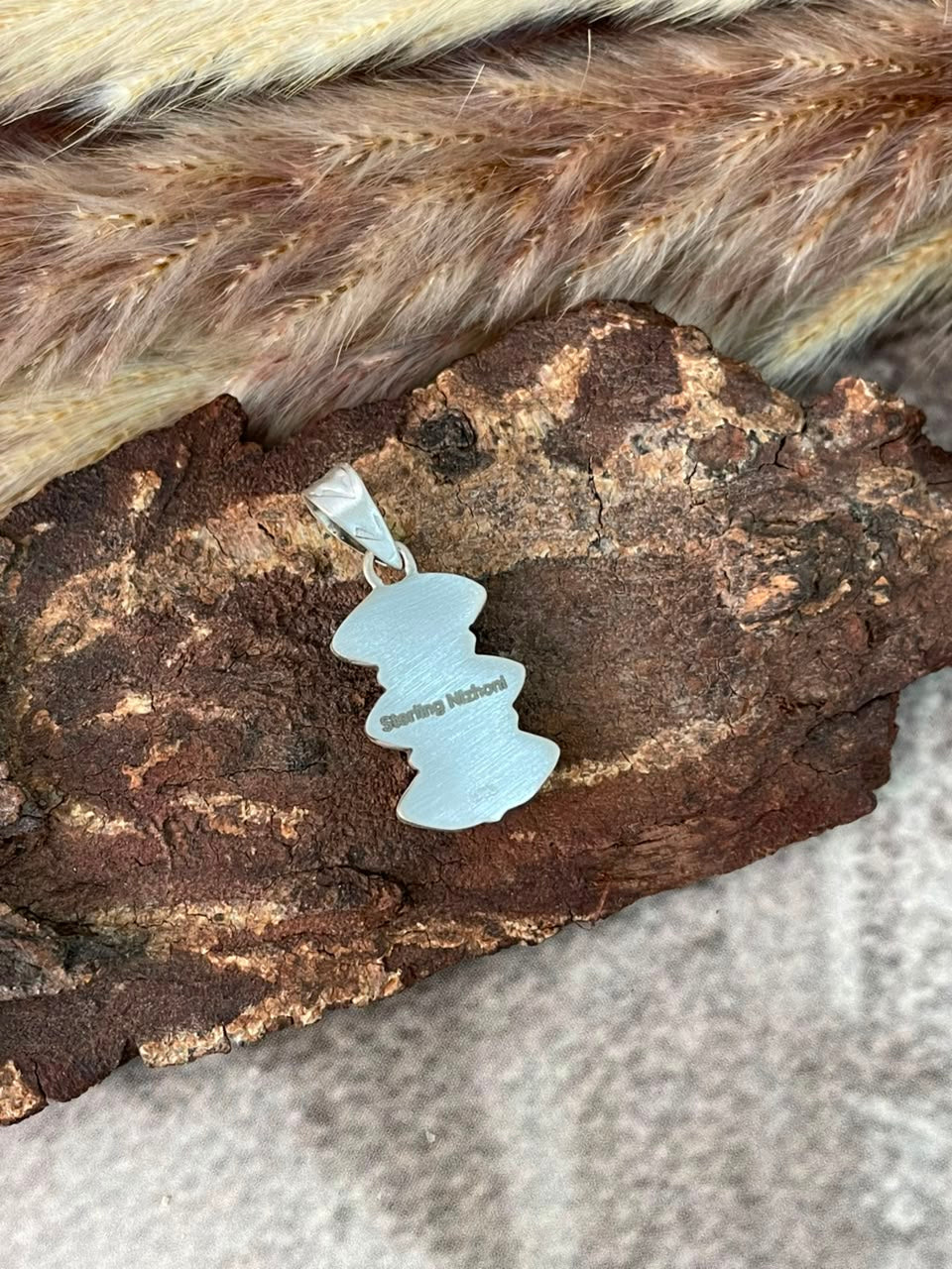 Handmade Sterling Silver Number 8 Turquoise Collection: Pendant Signed Nizhoni