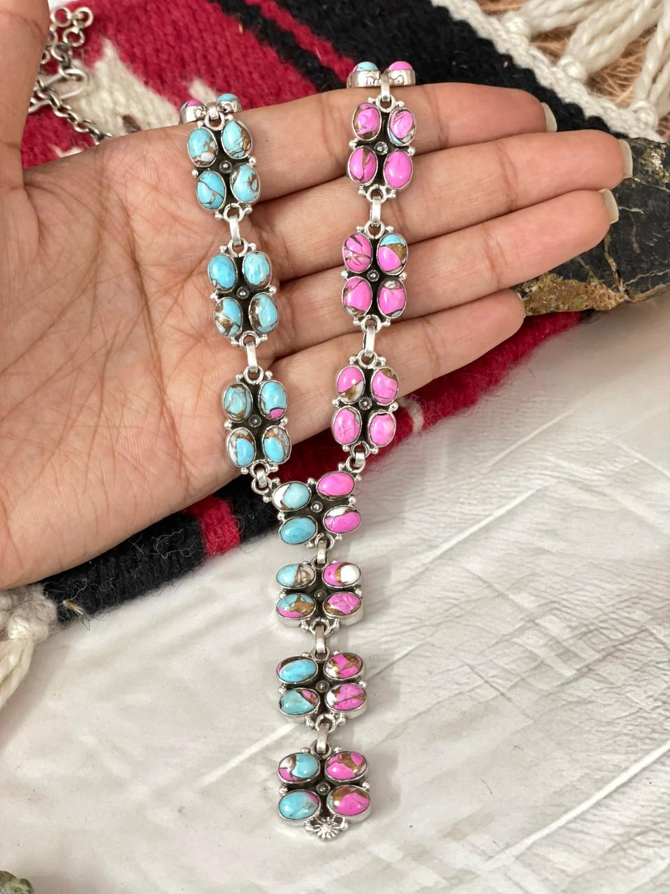 Handmade Sterling Silver Cotton Candy Necklace "Signed Nizhoni"