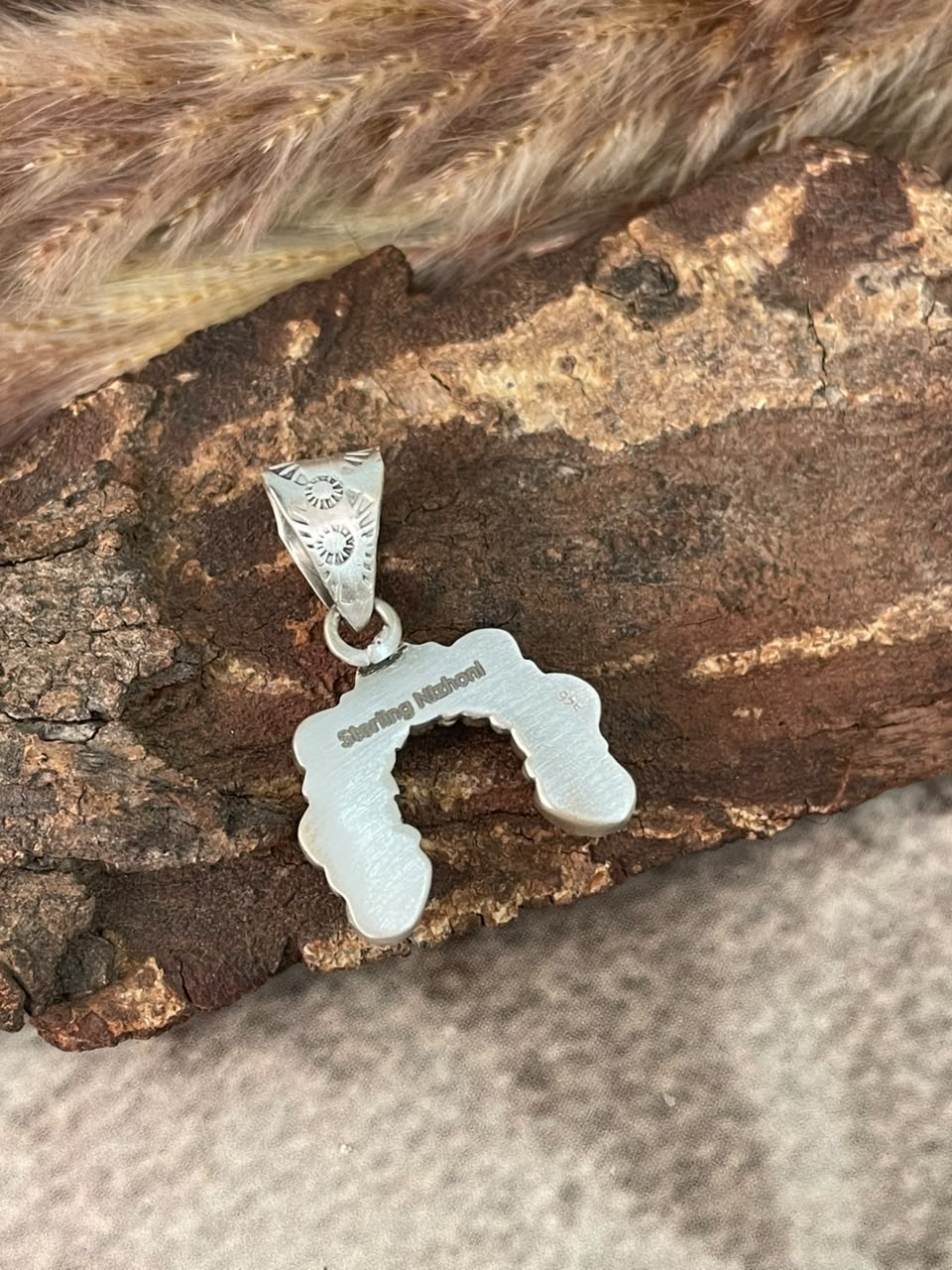 Handmade Sterling Silver Number 8 Turquoise Collection: Naja Pendant Signed Nizhoni