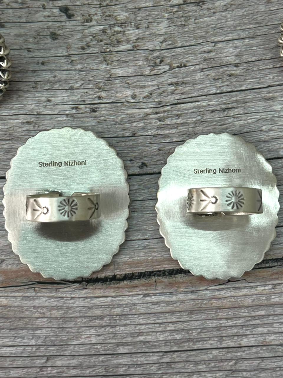 Handmade Sterling Silver Multi Stones Adjustable Ring "Singed Nizhoni"