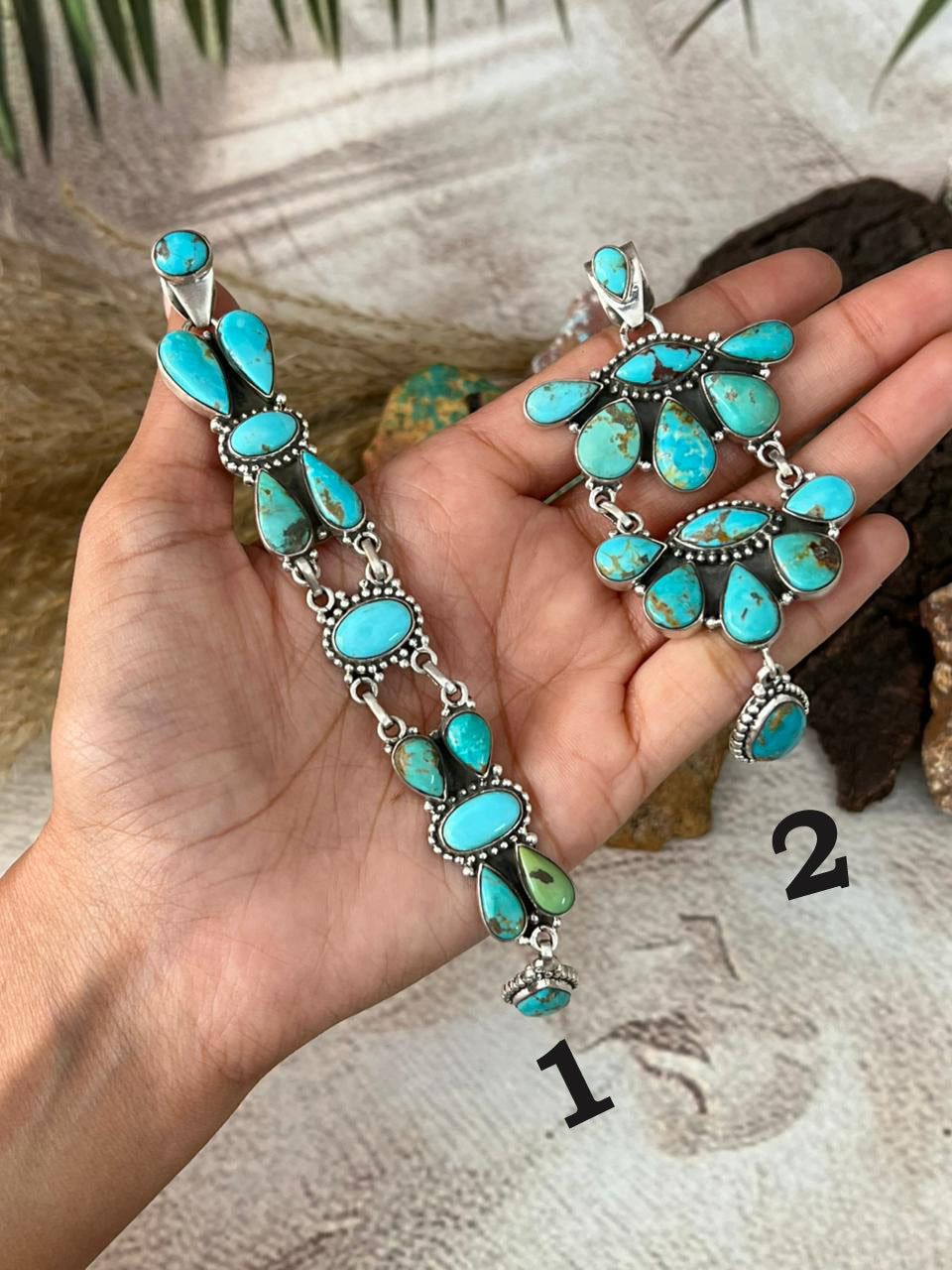 Handmade Sterling Silver Santa Maria Turquoise Pendant "Signed Nizhoni"