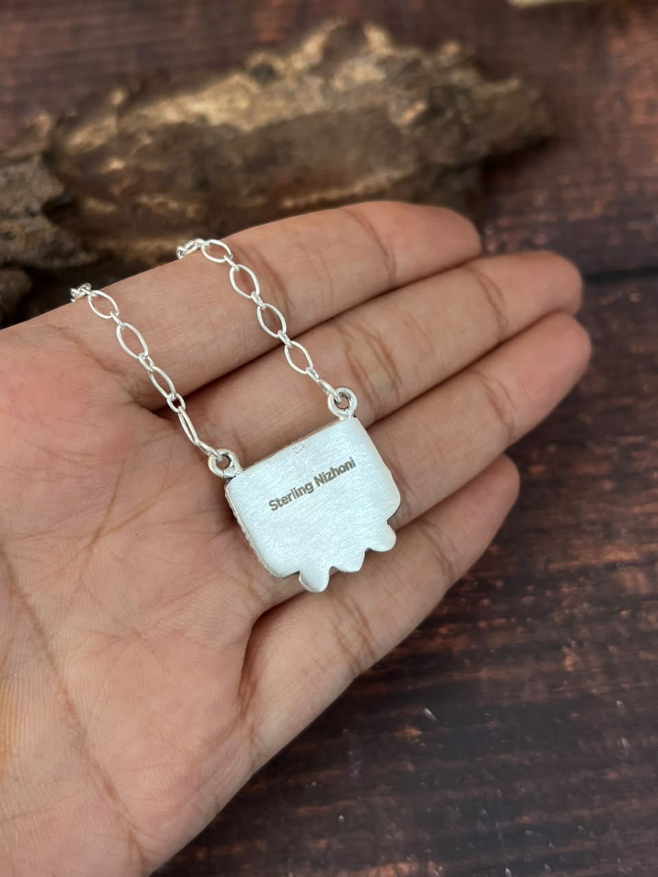 Handmade Sterling Silver Wildhorse Necklace Signed Nizhoni