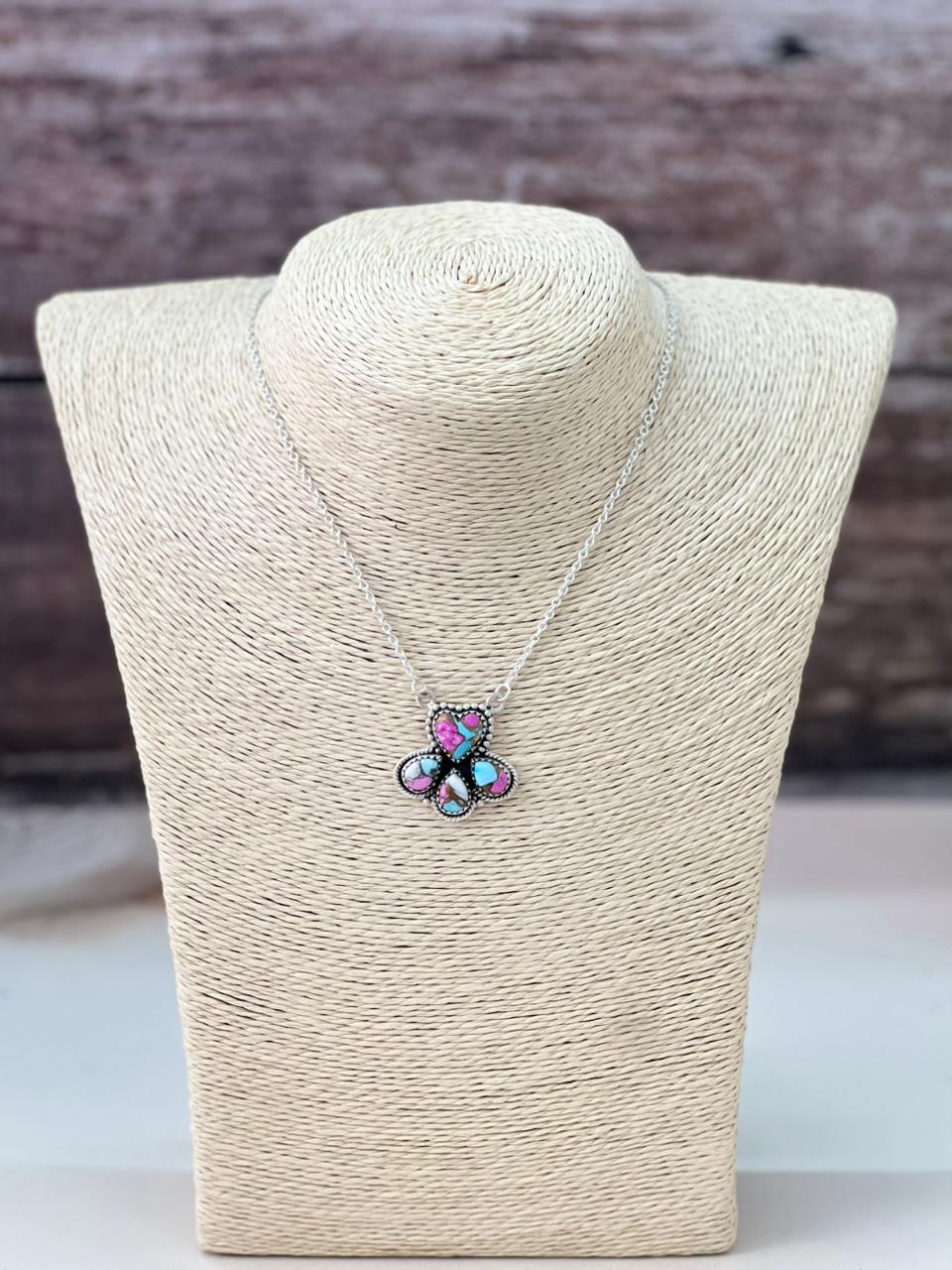 Handmade Sterling Silver Cotton Candy Necklace "Signed Nizhoni"