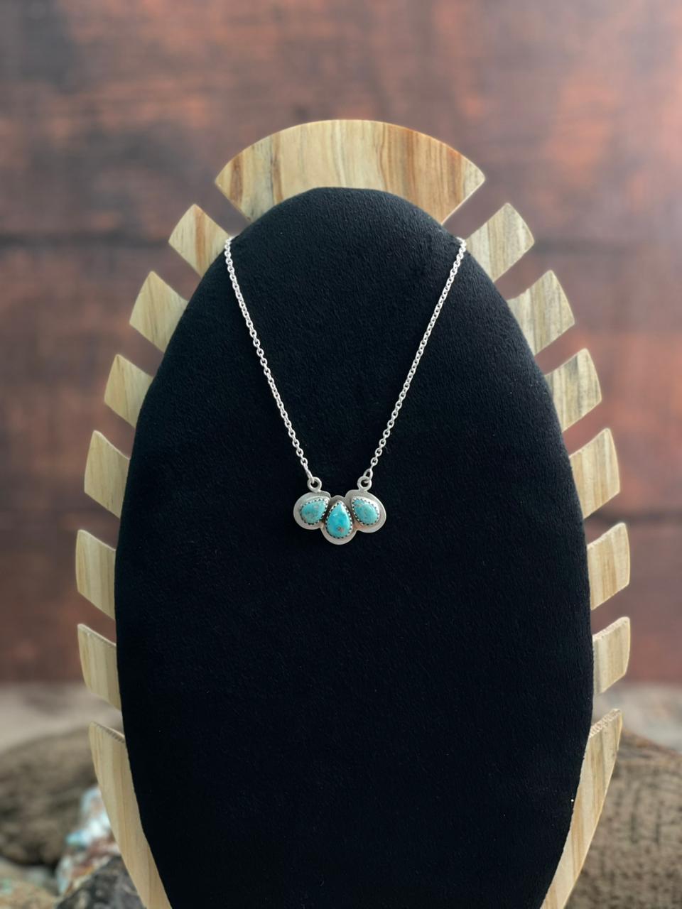 Handmade Sterling Silver White Water Necklace "Signed Nizhoni"