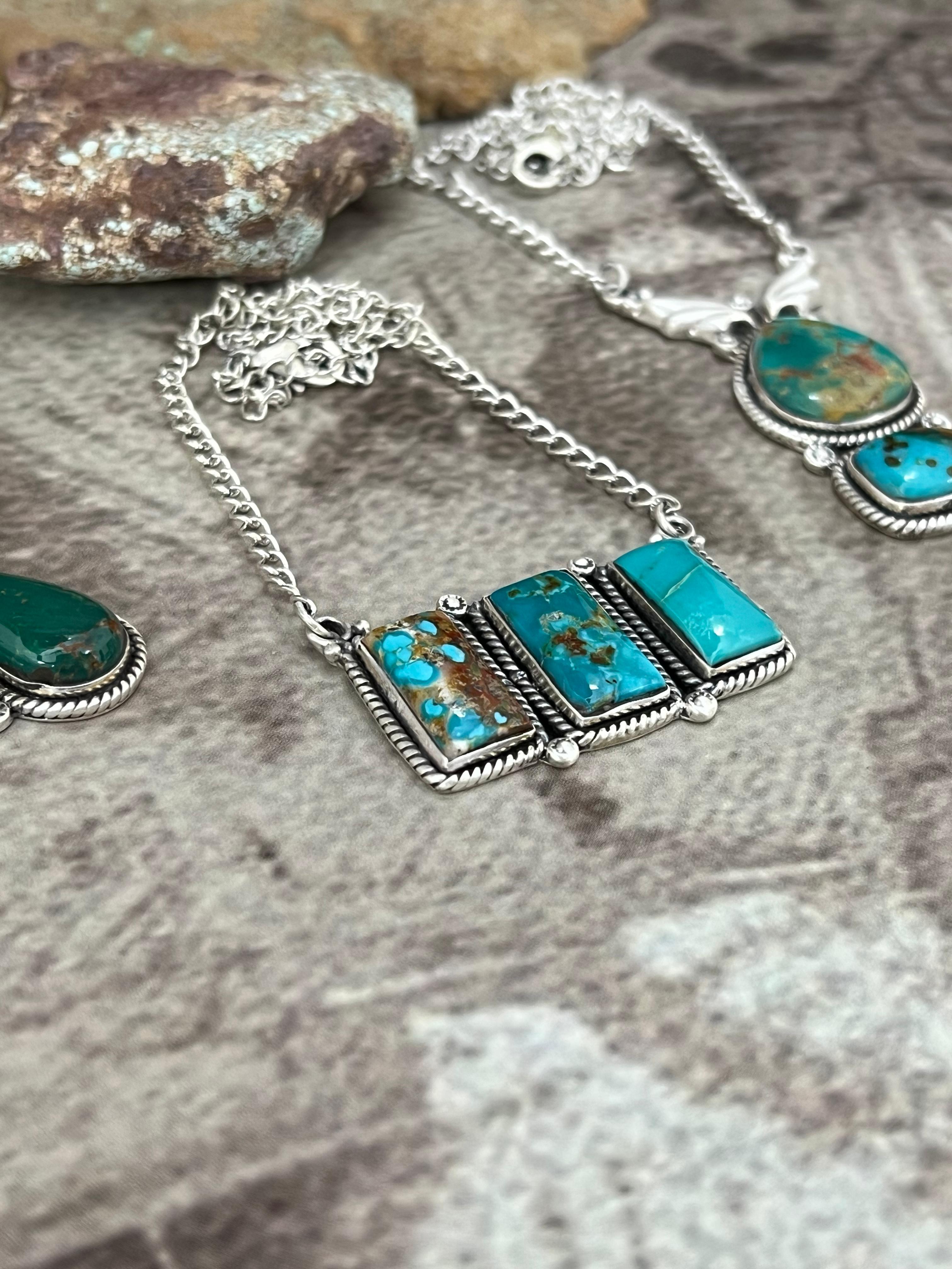 Handmade Sterling Silver Hardy Pit Necklace with Signed Nizhoni