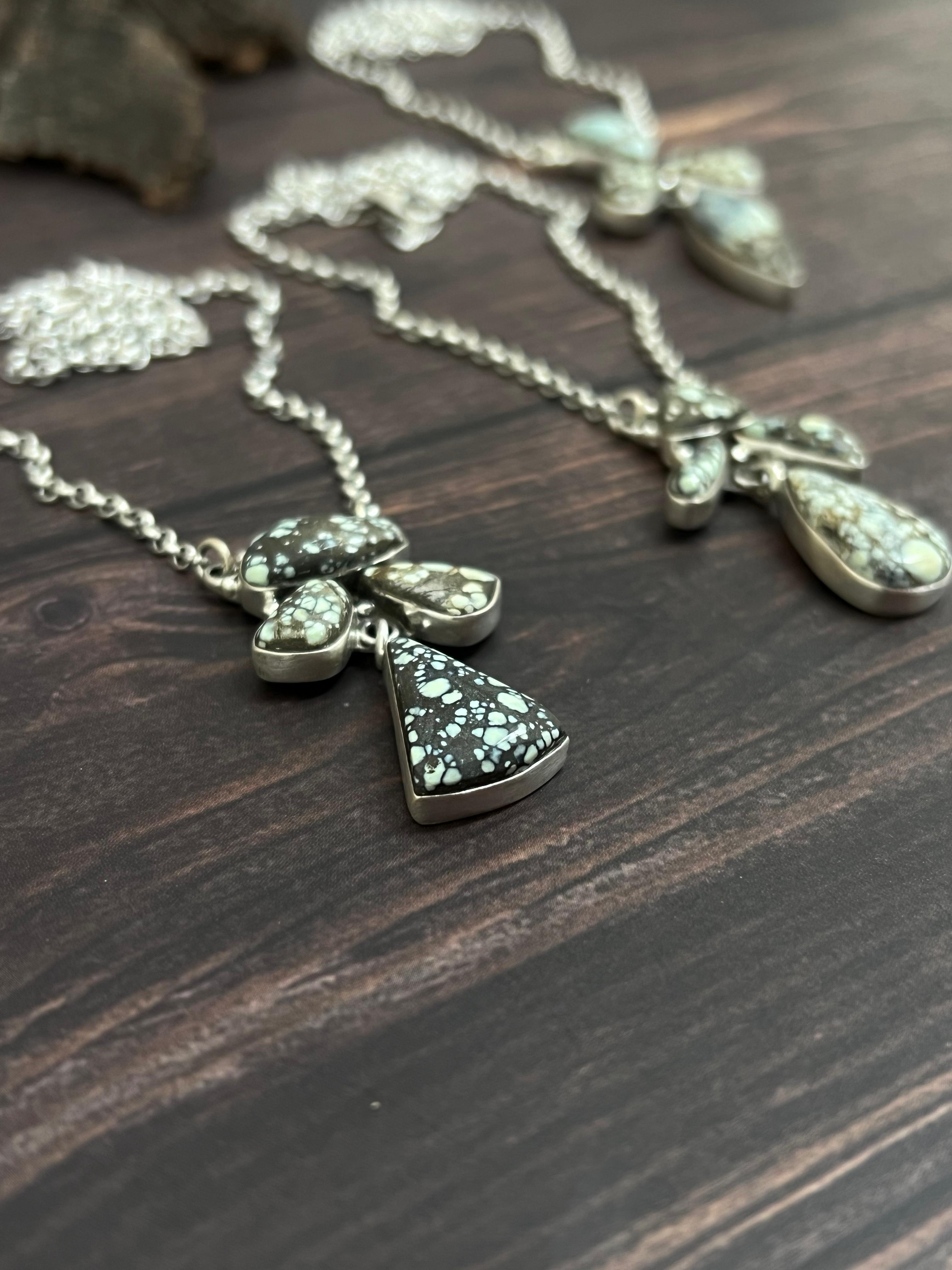 Handmade Sterling Silver Starfox Variscite Necklace Signed Nizhoni