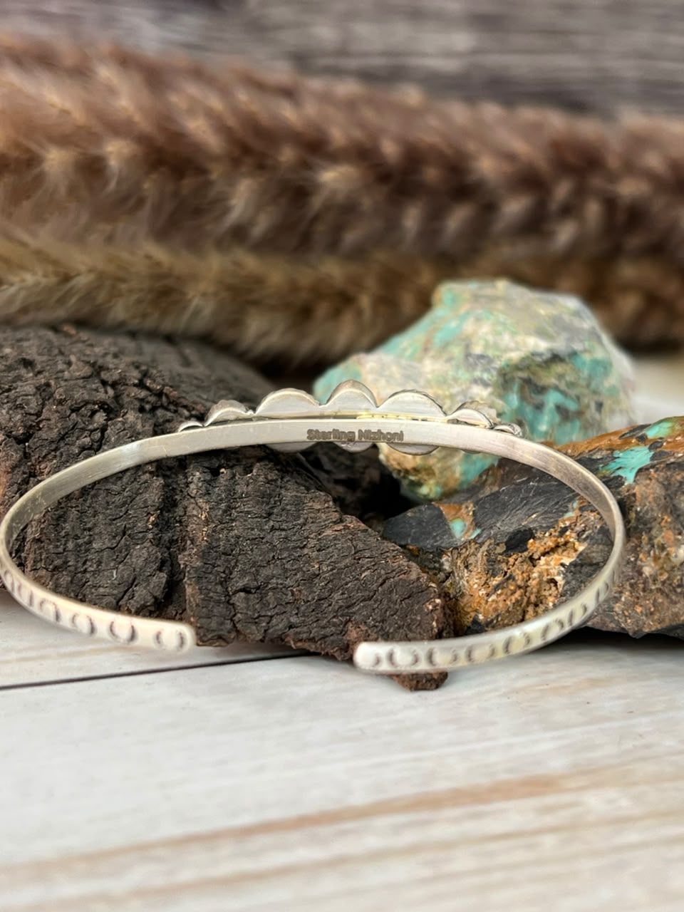 Handmade Sterling Silver Cotton Candy Cuff Bracelet Signed Nizhoni