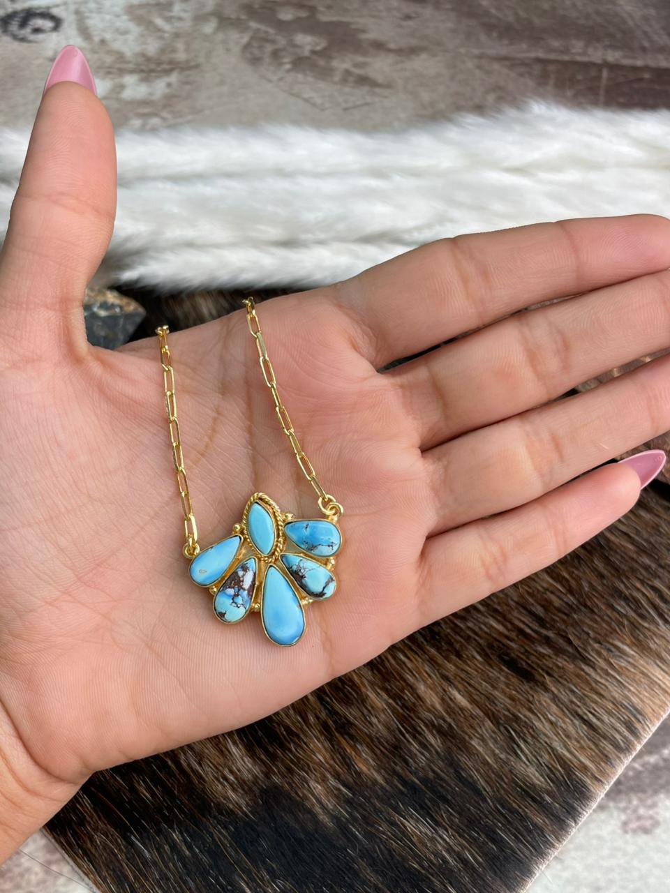 “The Golden Collection” Handmade Natural Golden Hills Turquoise Necklace