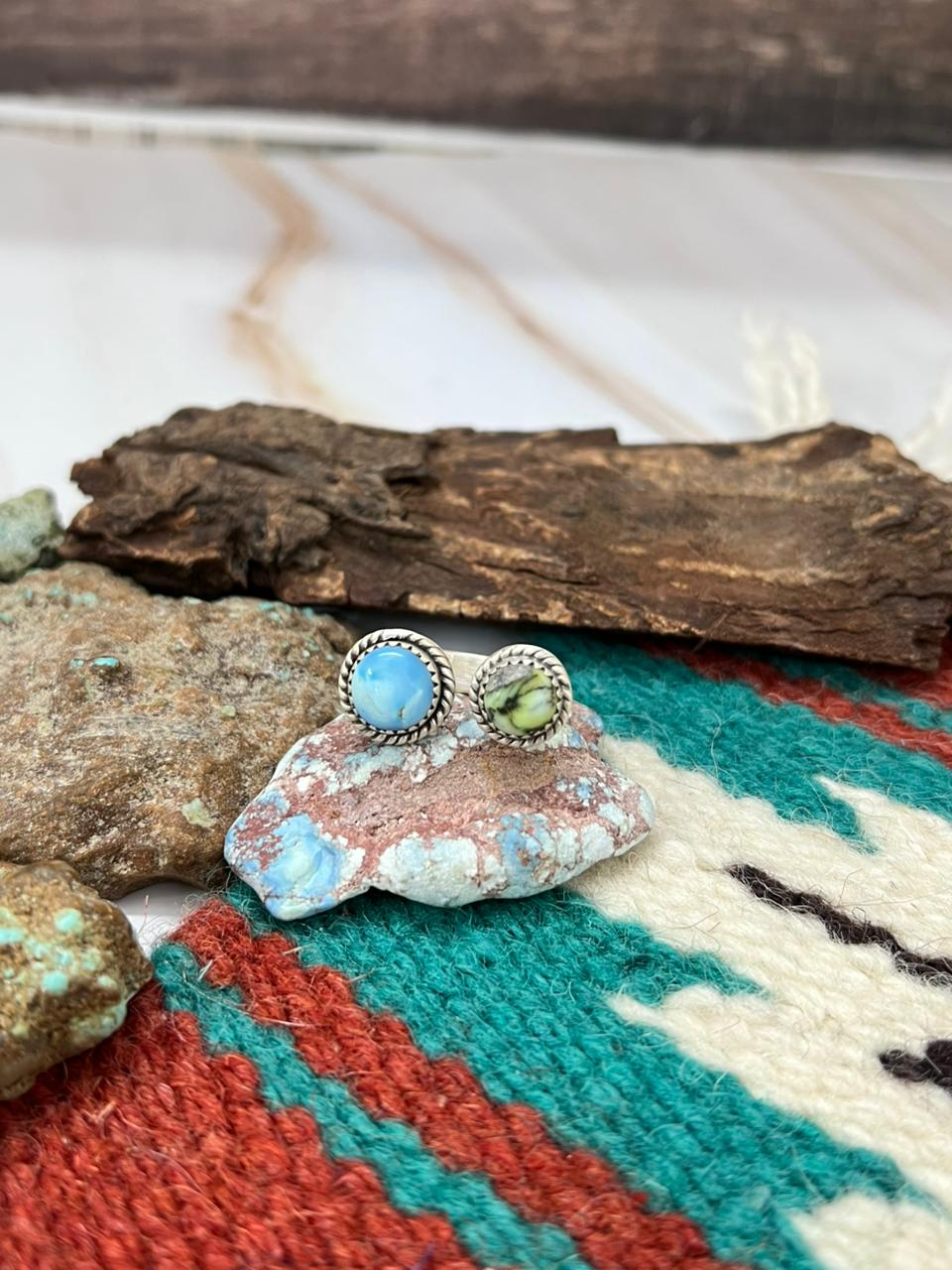 Handmade Sterling Silver Palomino with Golden Hills Turquoise Adjustable Ring " Signed Nizhoni"