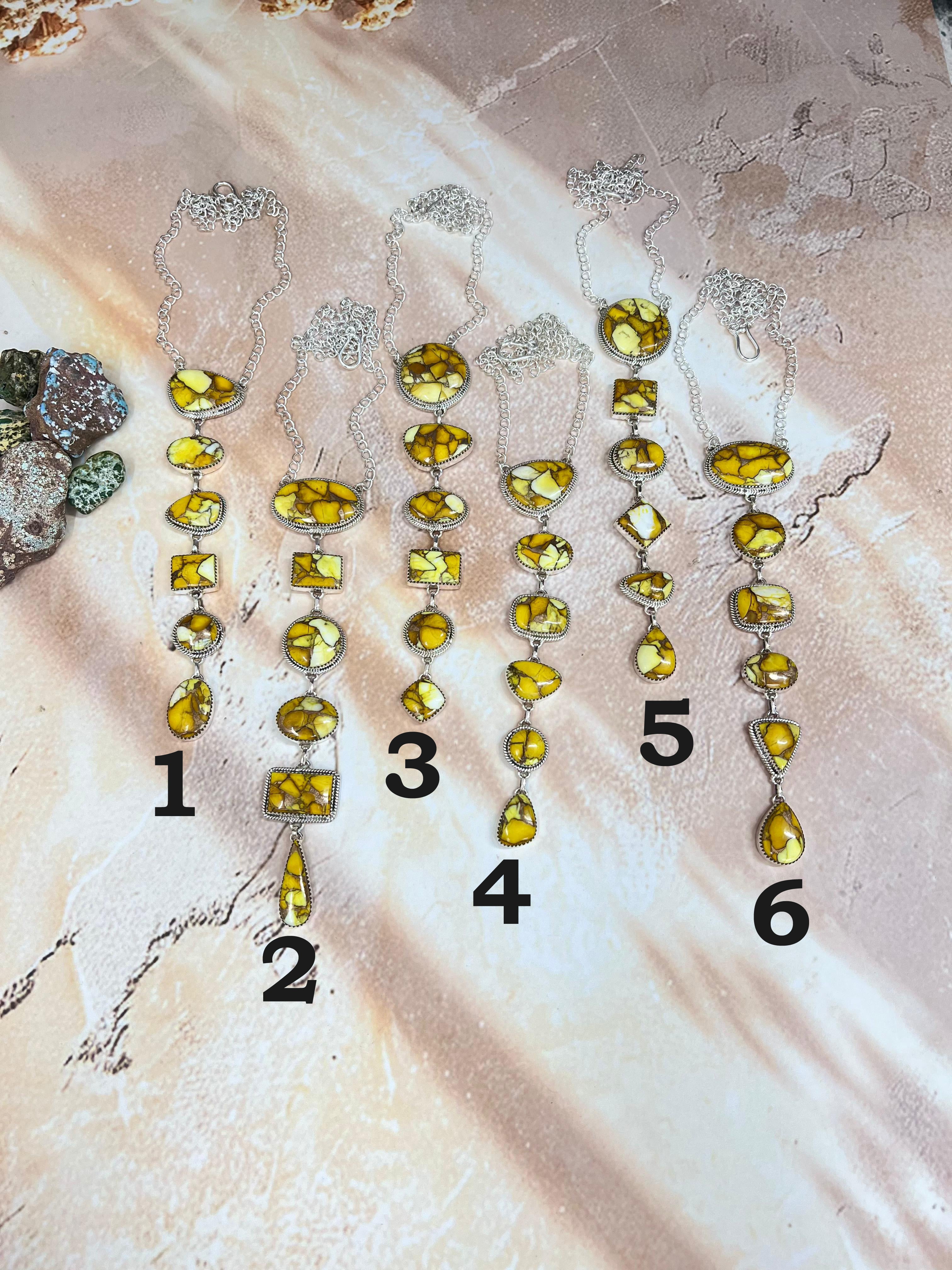 Handmade Sterling Silver Honey Dahlia Necklace with Signed Nizhoni