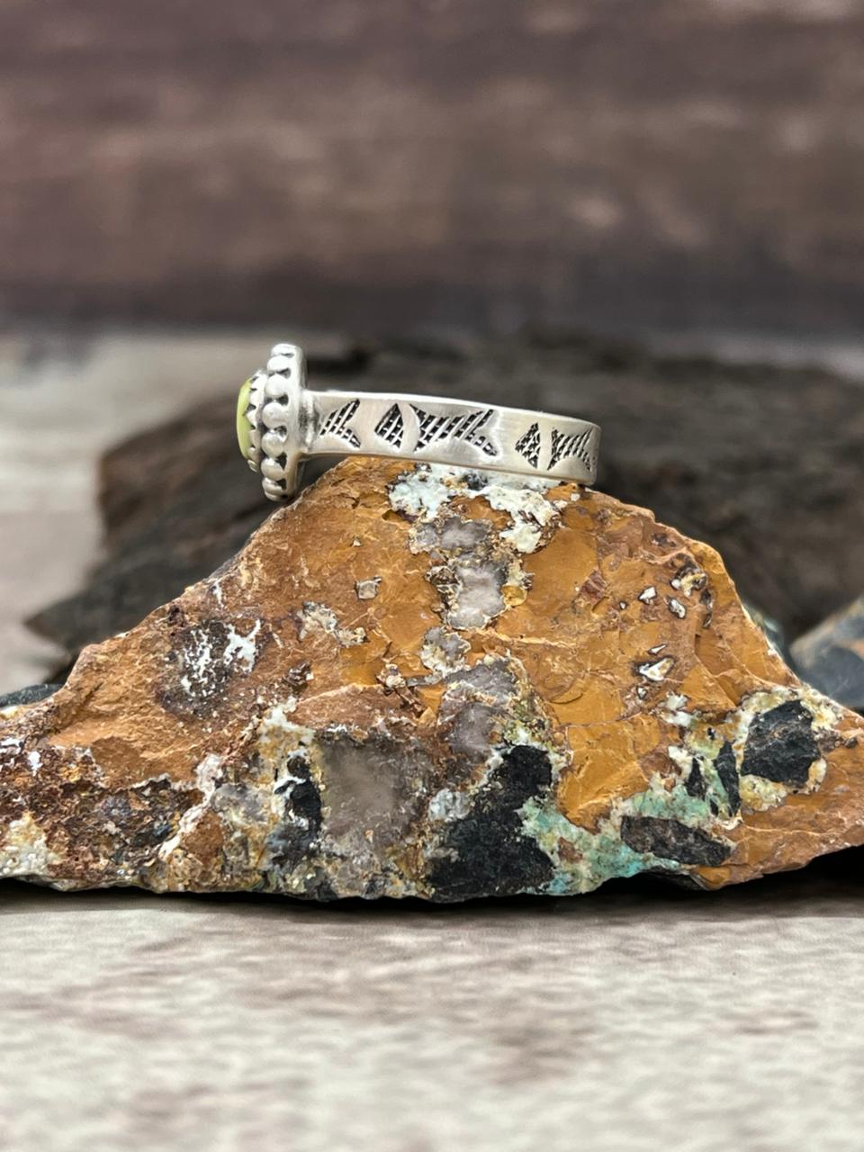 Handmade Sterling Silver Palomino Turquoise Adjustable Ring "Signed Nizhoni"