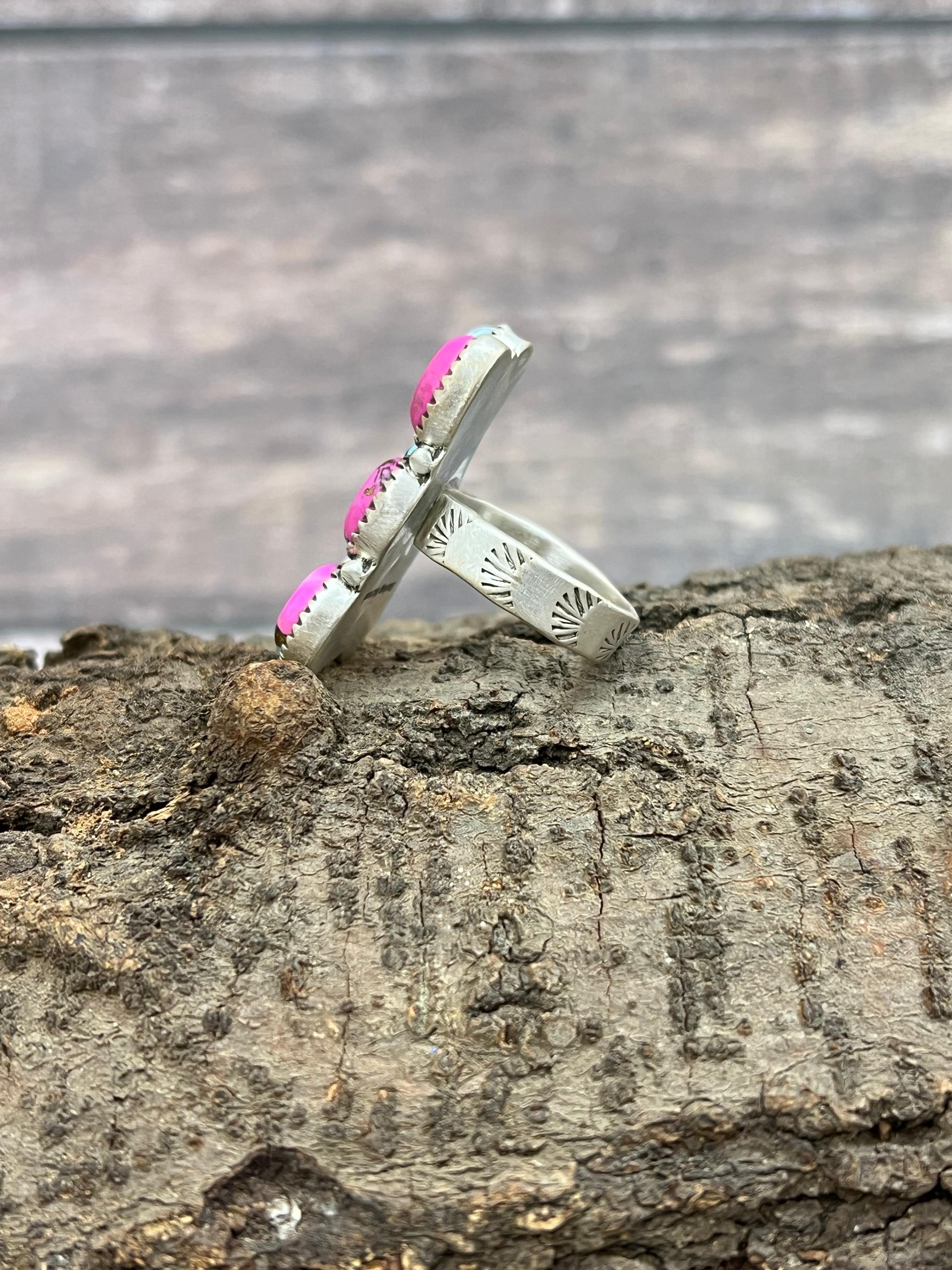 Handmade Sterling Silver Cotton Candy Adjustable Ring Signed Nizhoni (5)