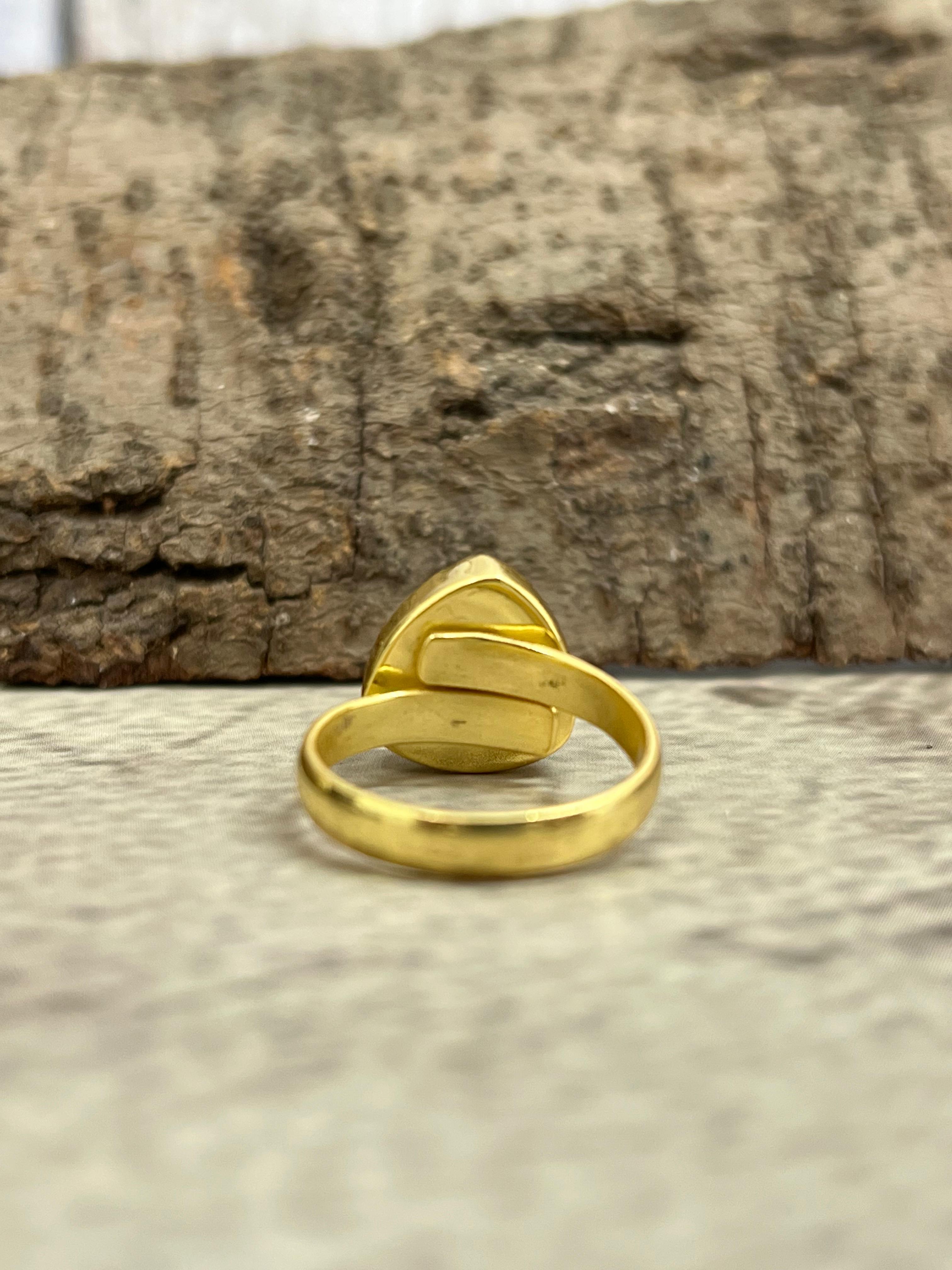 “The Boho Collection” Handmade Druzy Adjustable Ring- Rose Gold Signed Nizhoni