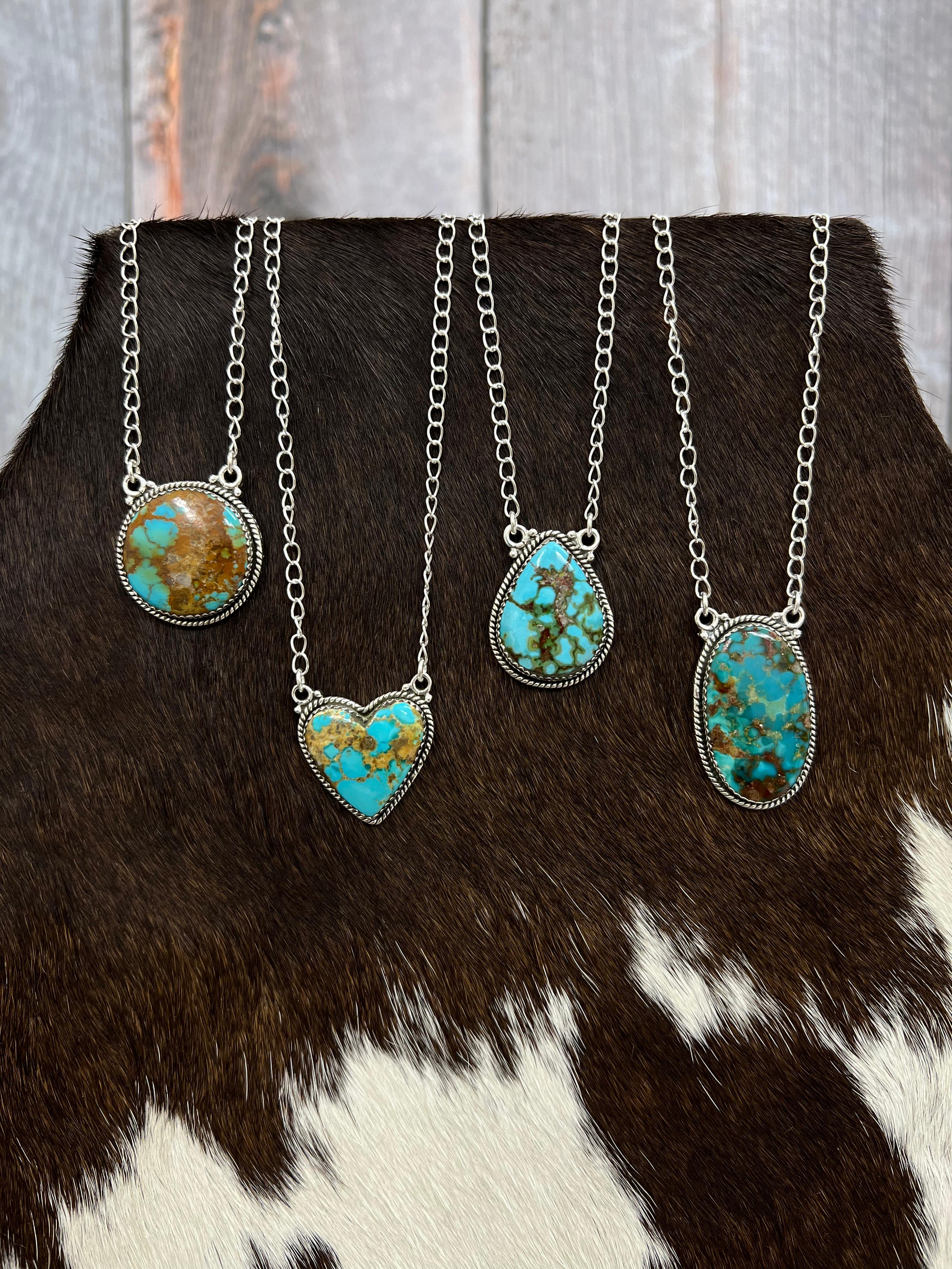 Handmade Sterling Silver Hardy Pit Necklace with Signed Nizhoni