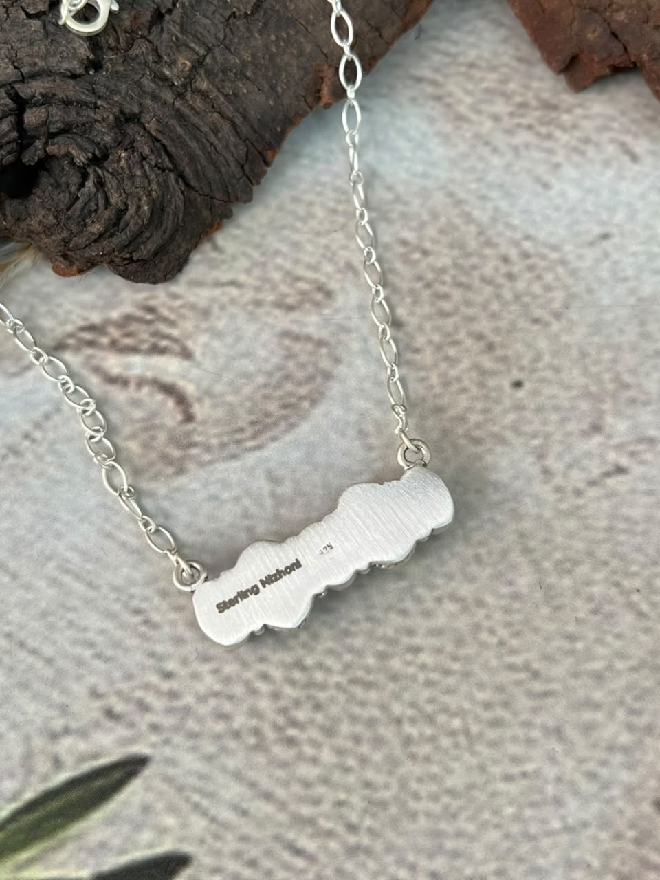 Handmade Sterling Silver Cotton Candy Necklace Signed Nizhoni
